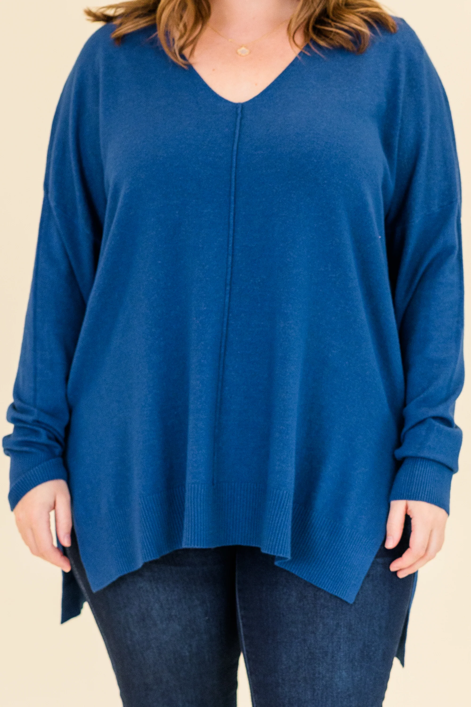 Perfect For Outside Sweater, Heather Light Navy - Giverhouse