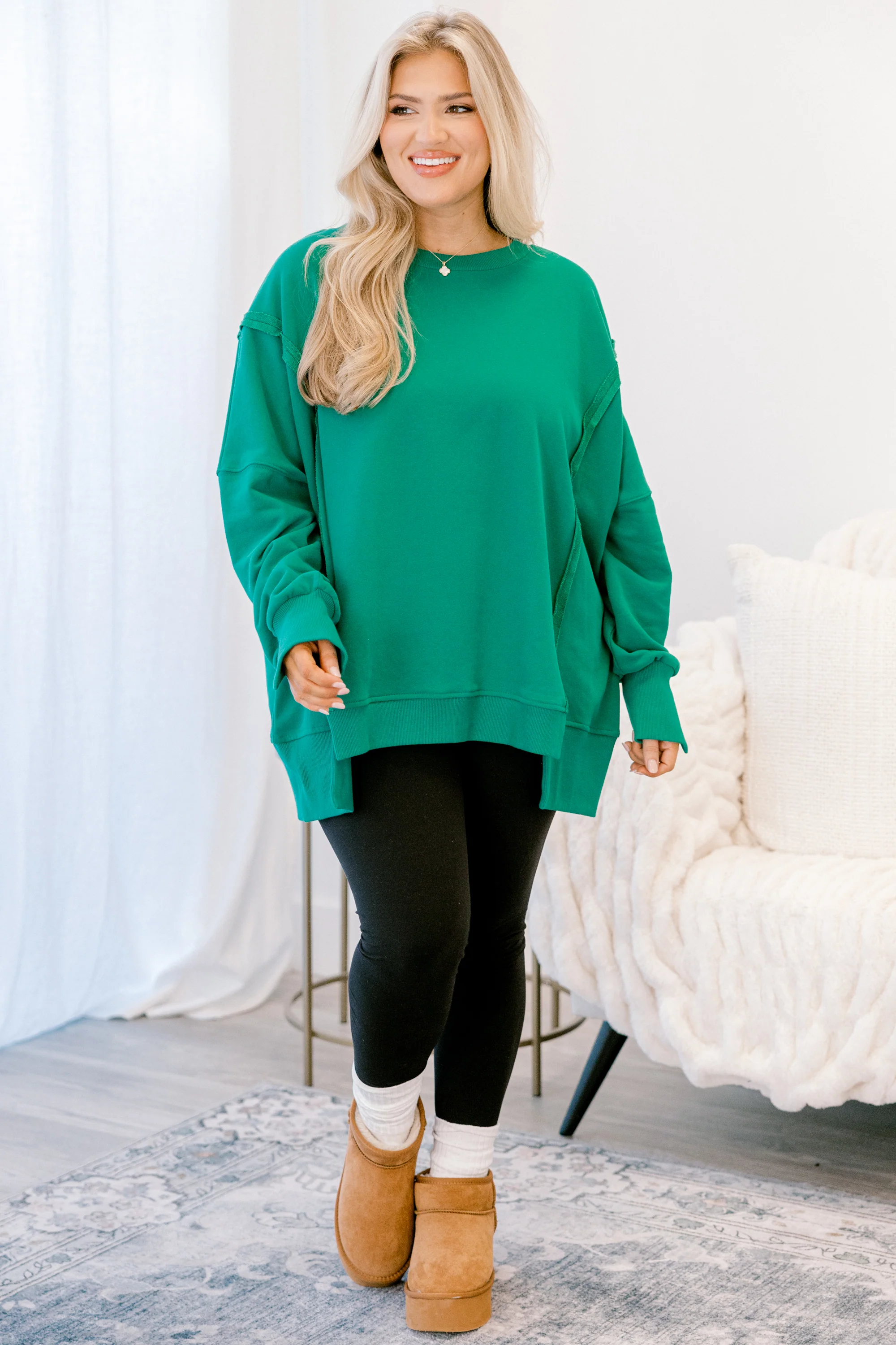 Sunset Glow Pullover, Emerald - Giverhouse