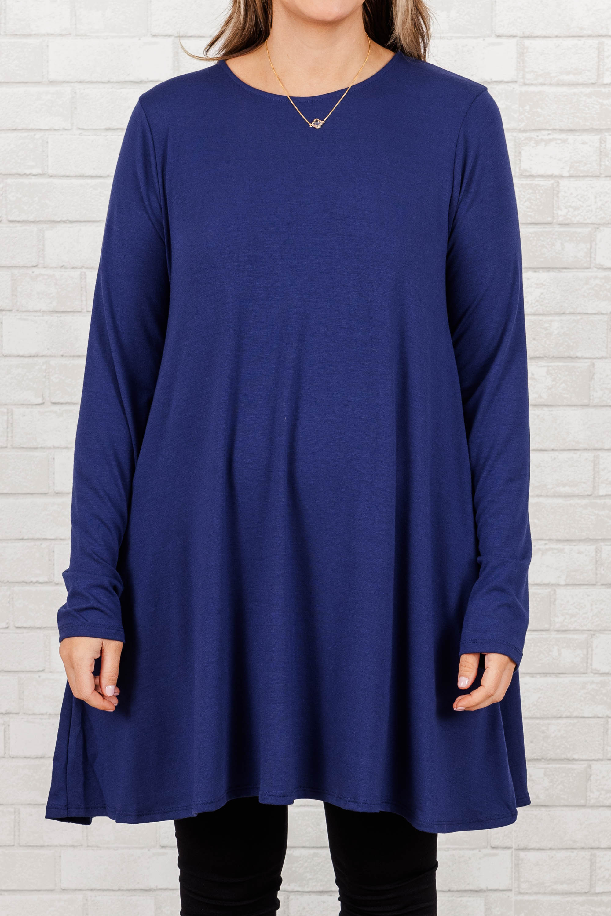 As Long As You're Here Tunic, Light Navy - Giverhouse