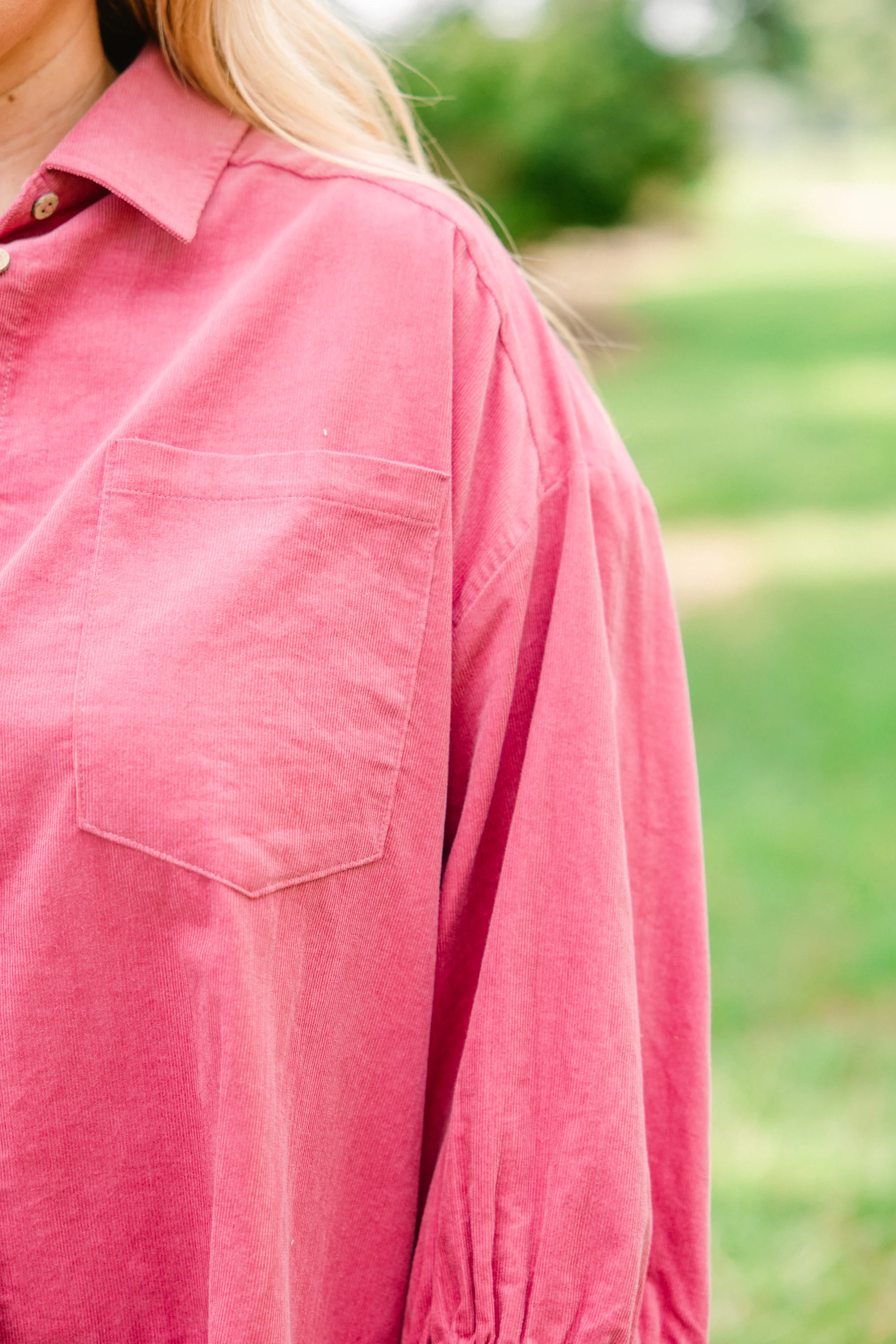 Feel Free Top, Pink Corduroy - Giverhouse