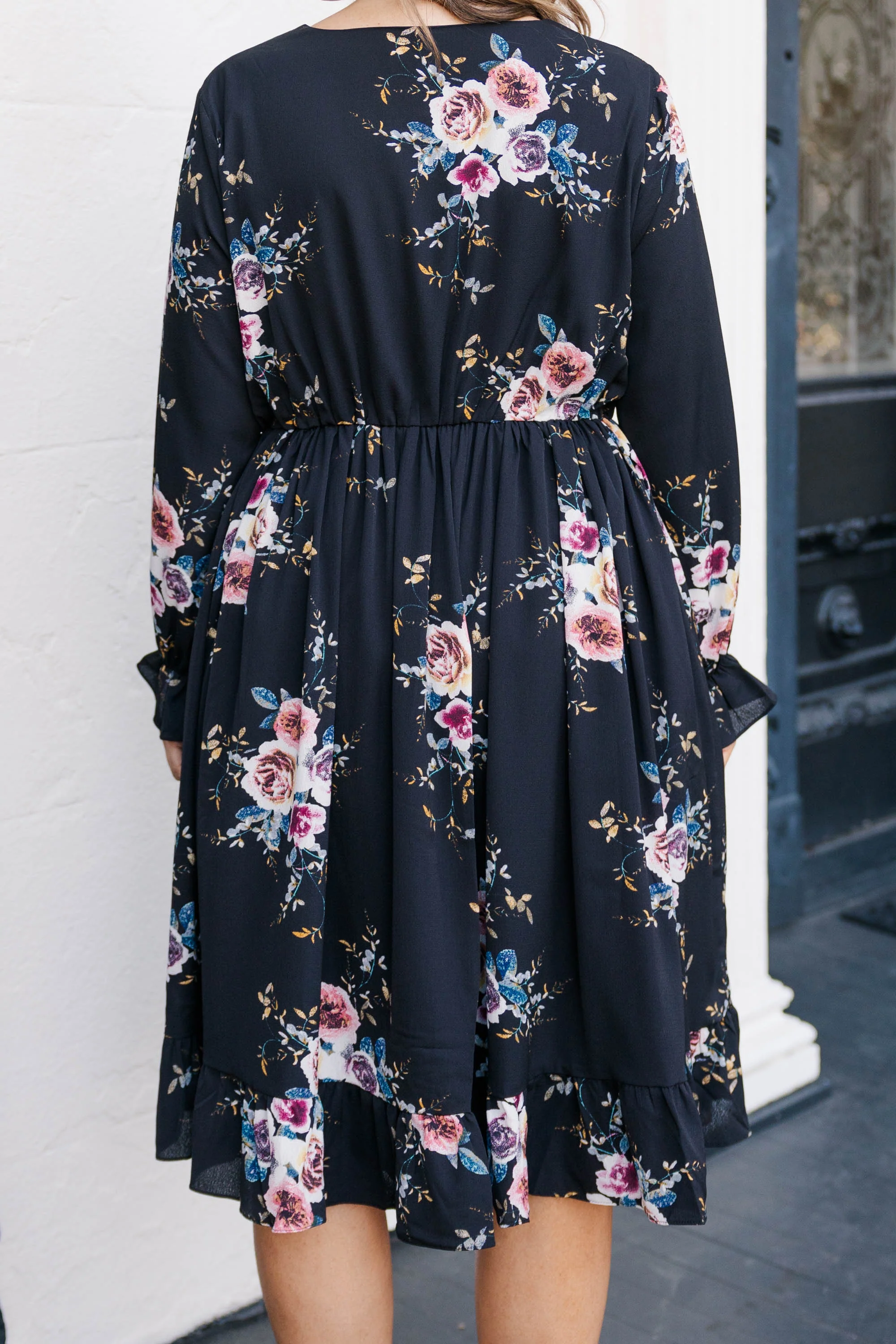 Beautifully Blooming Dress, Black - Giverhouse