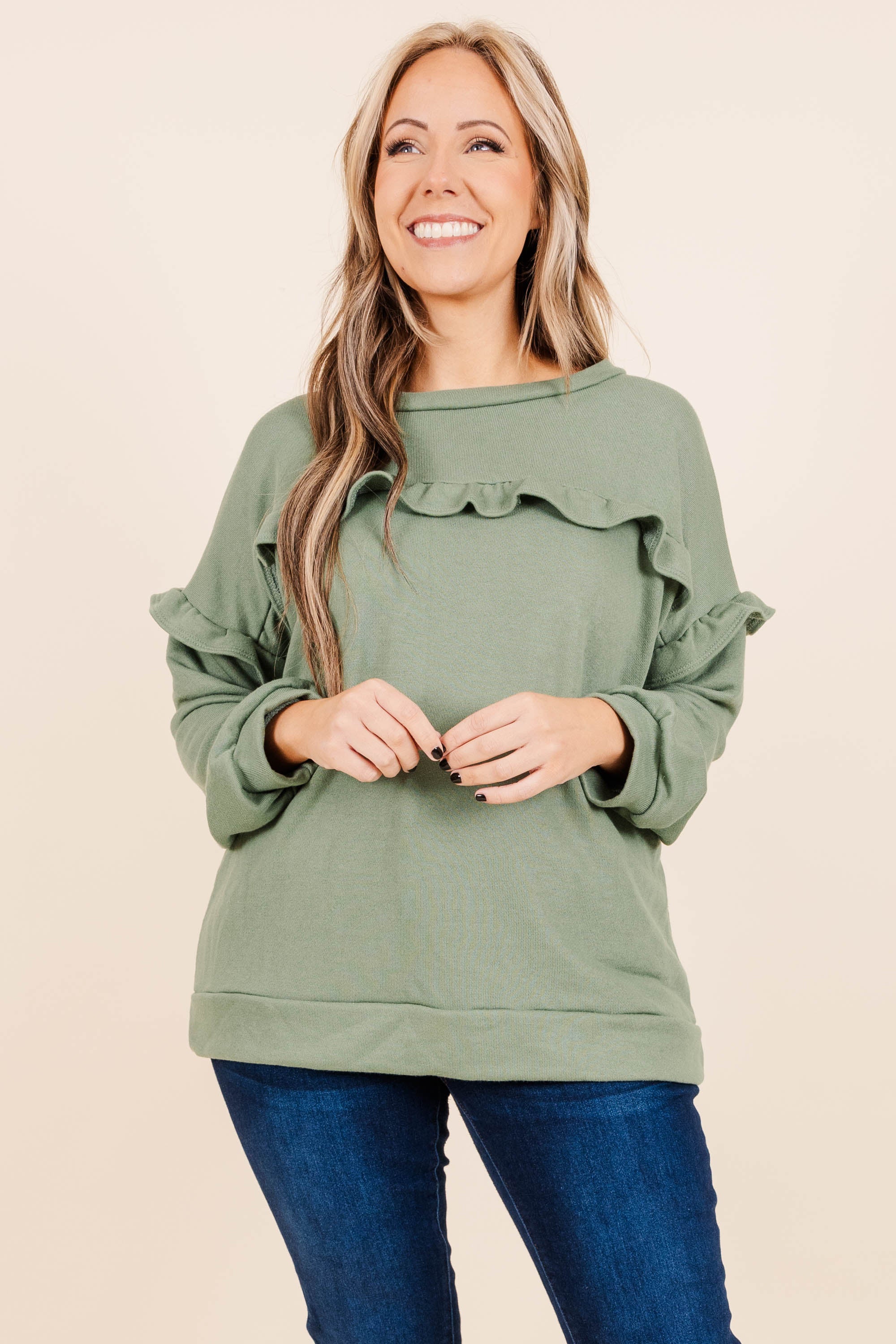 Toffee Kisses Pullover, Sage - Giverhouse