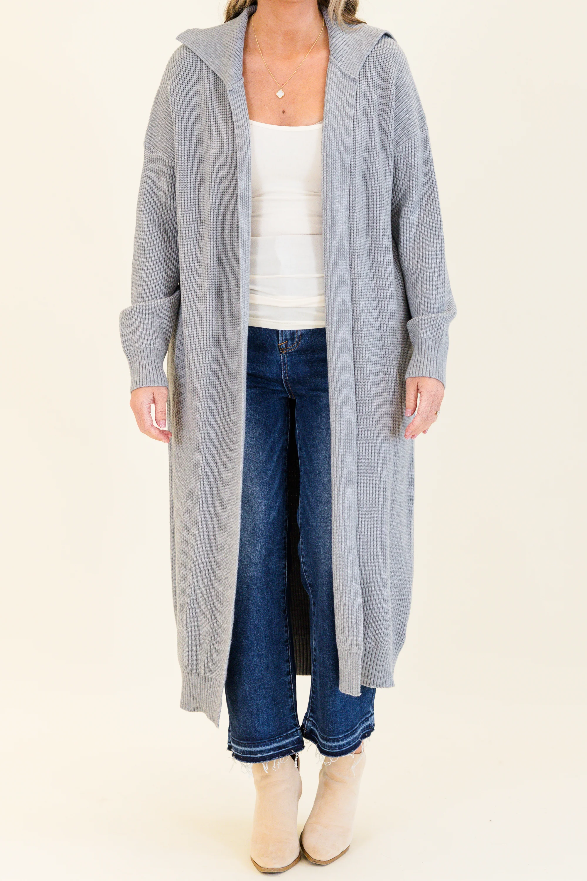 Maple Leaf Cardigan, Gray - Giverhouse