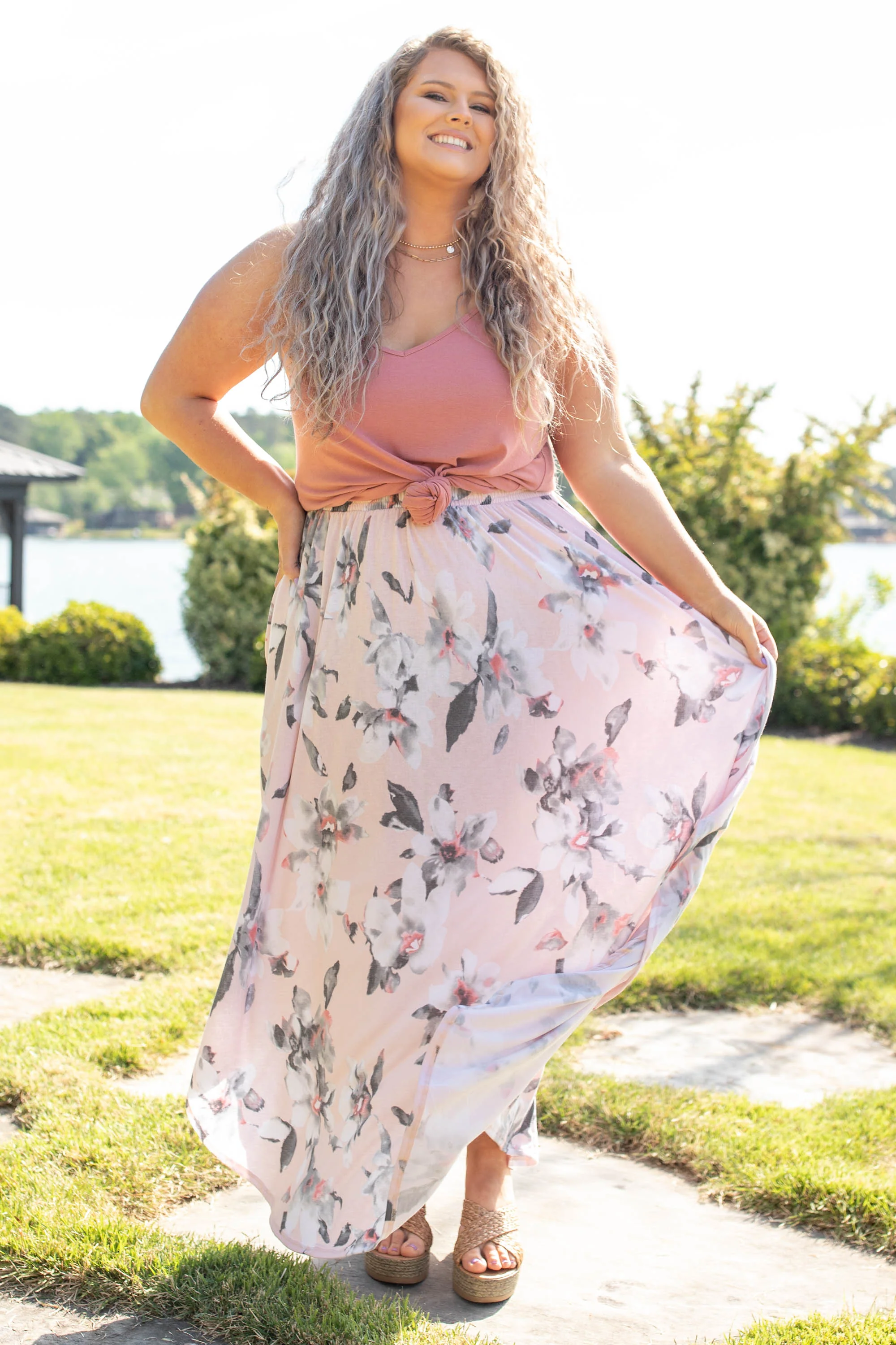 Along The Bay Maxi Skirt, Blush - Giverhouse
