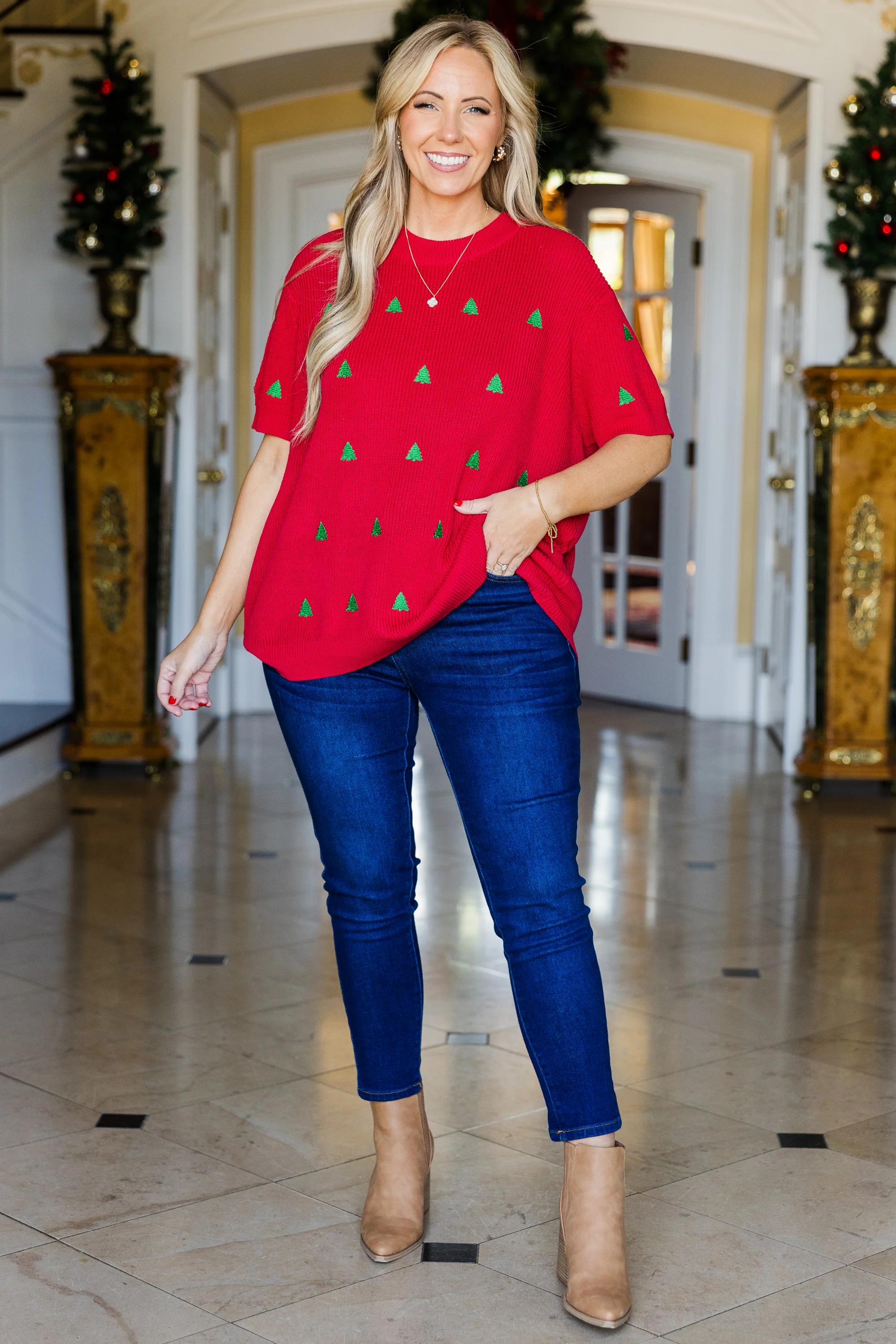 All I Want For Christmas Is You Sweater, Red - Giverhouse