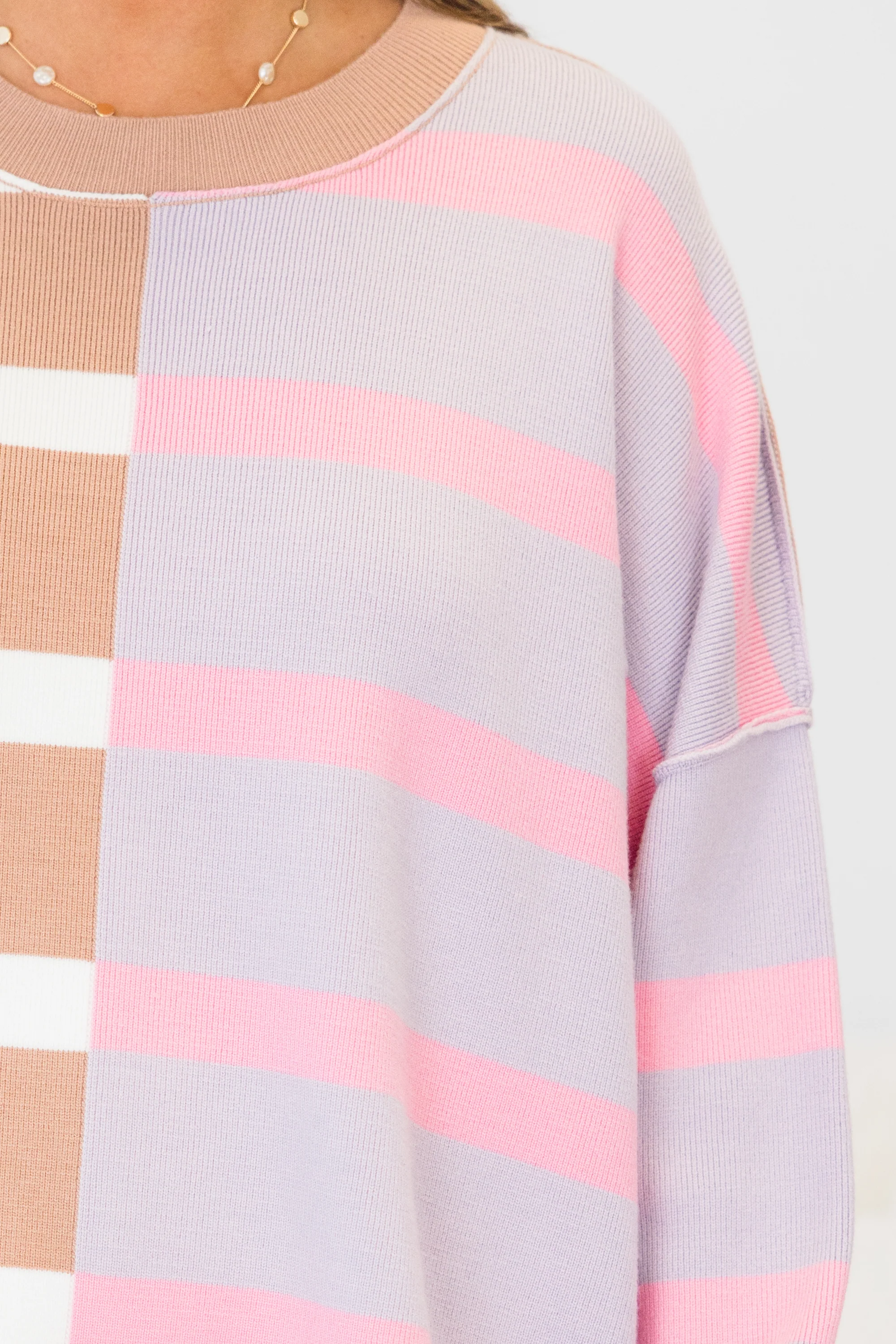 Bold Stripes Sweater, Brown-Grey - Giverhouse