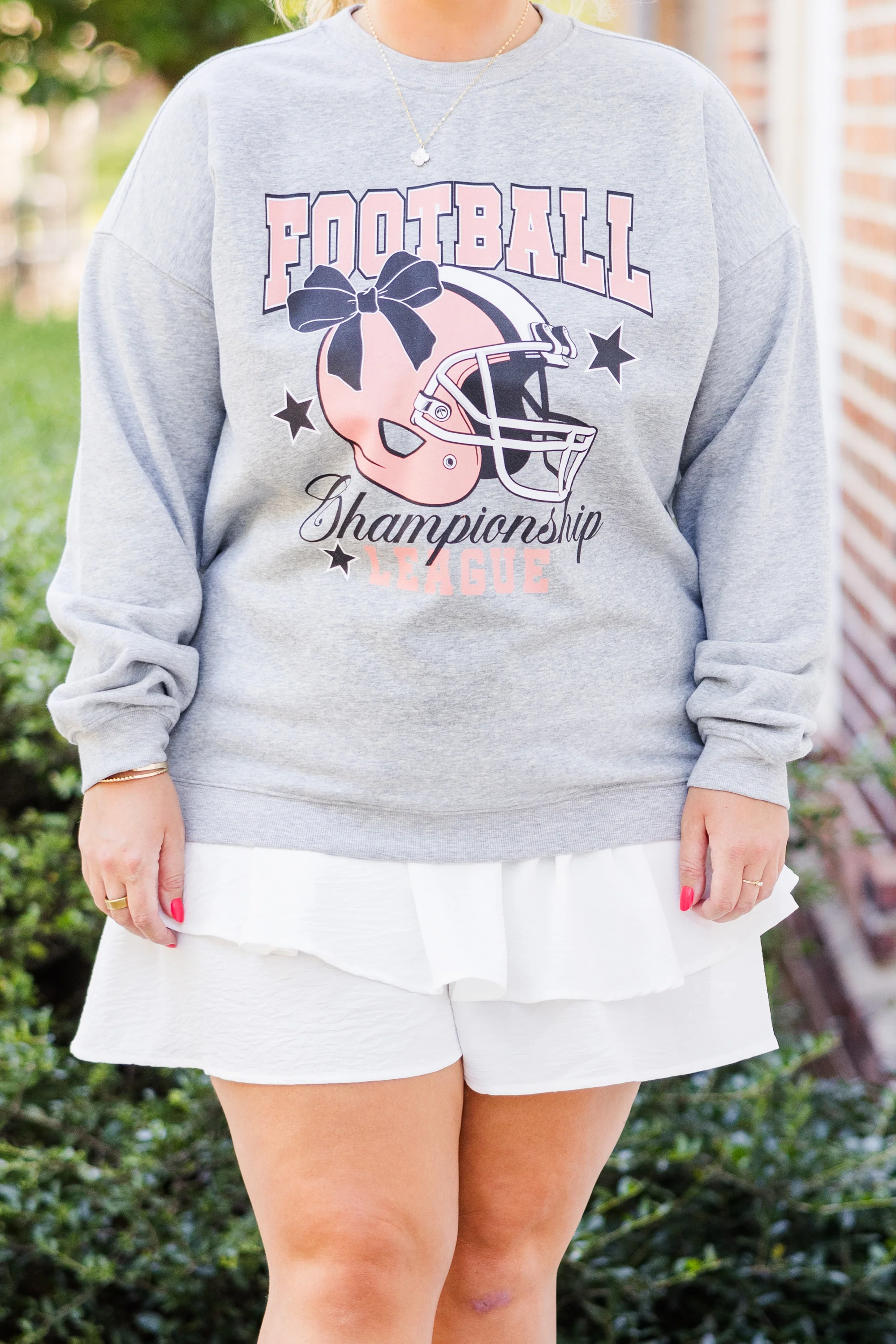 Football Championship Pullover, Heather Gray - Giverhouse