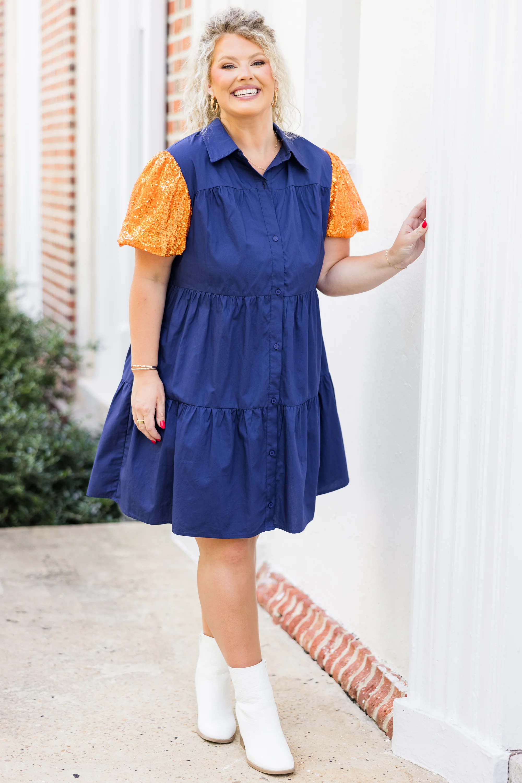 Game Day Glam Dress, Orange - Giverhouse