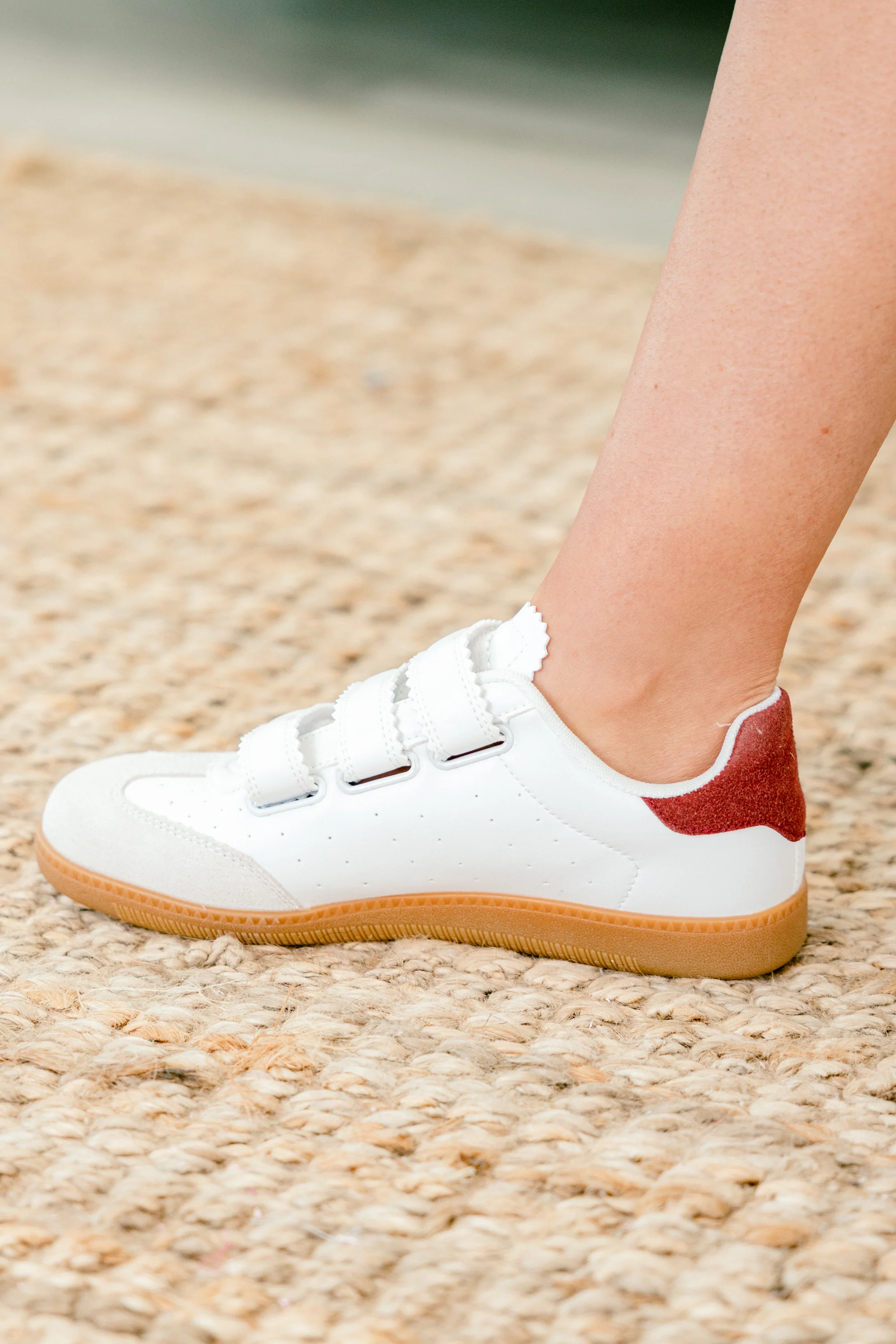 Sticking Together Sneakers, Burgundy - Giverhouse