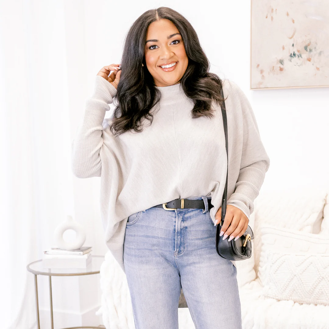 Thinking Of Us Tunic, Light Gray - Giverhouse