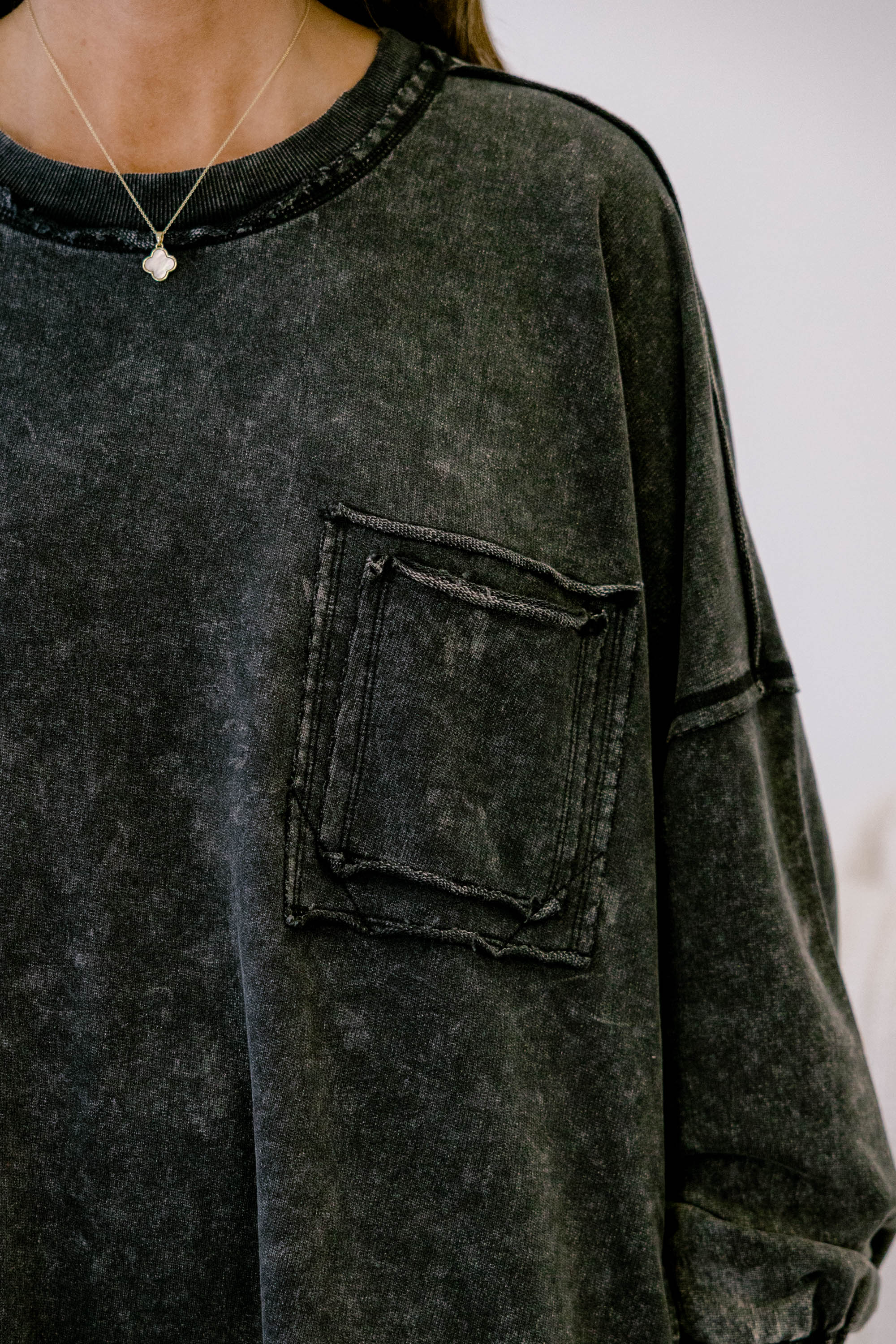 Here With Open Arms Pullover, Ash Black - Giverhouse