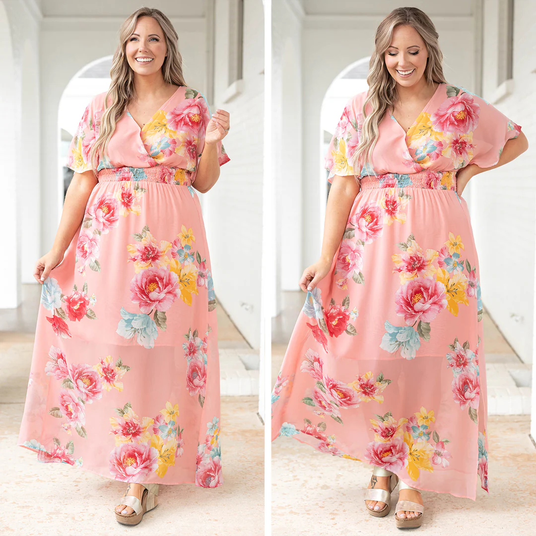 Sweet Laughter Dress, Coral Pink - Giverhouse