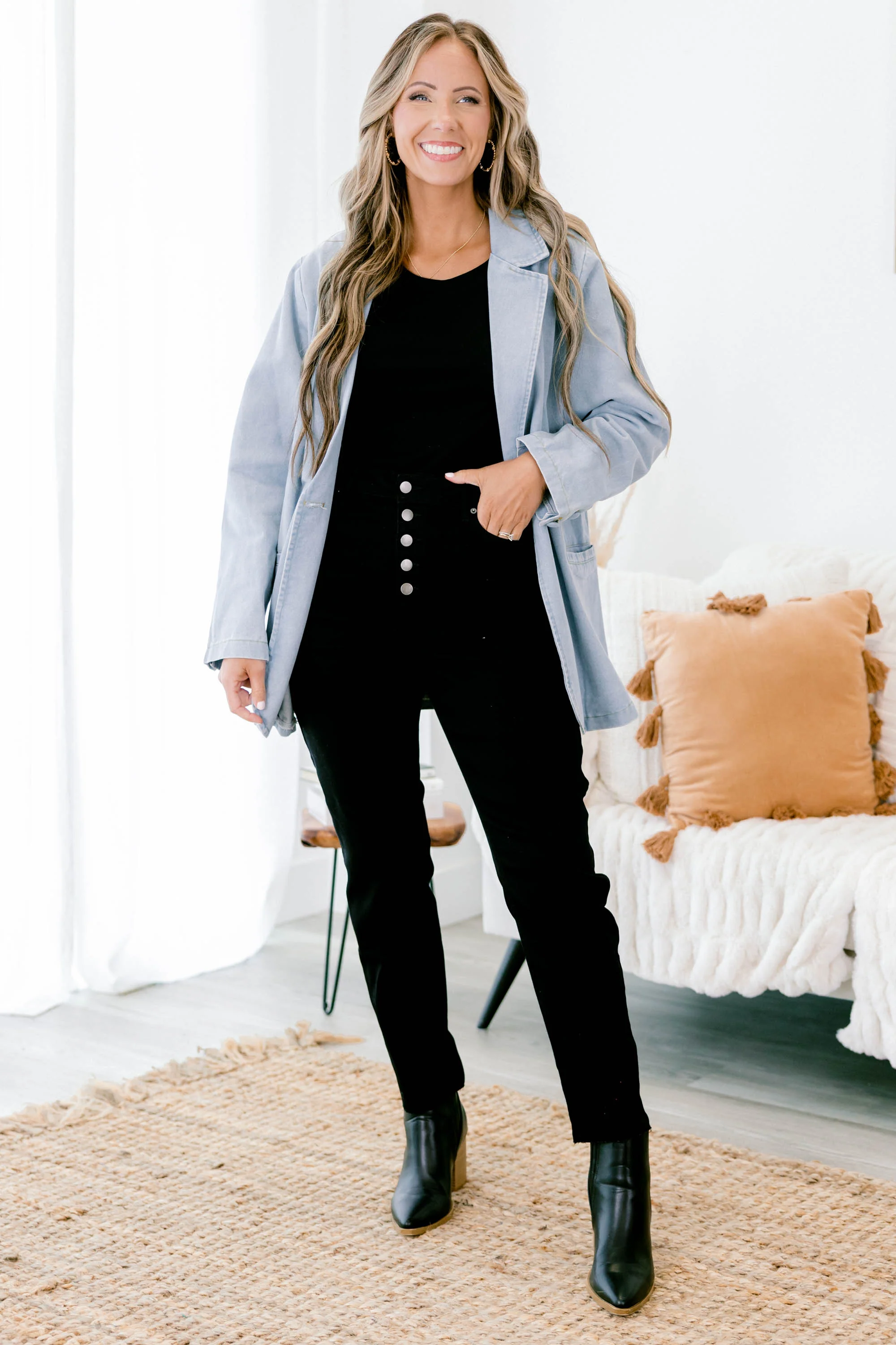 Pure Joy Blazer, Blue - Giverhouse