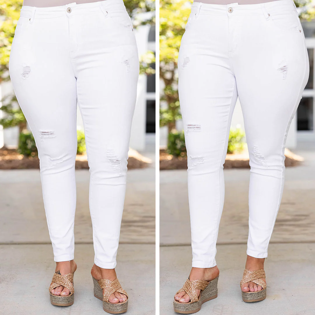 The Magic Skinny Jeans, White - Giverhouse