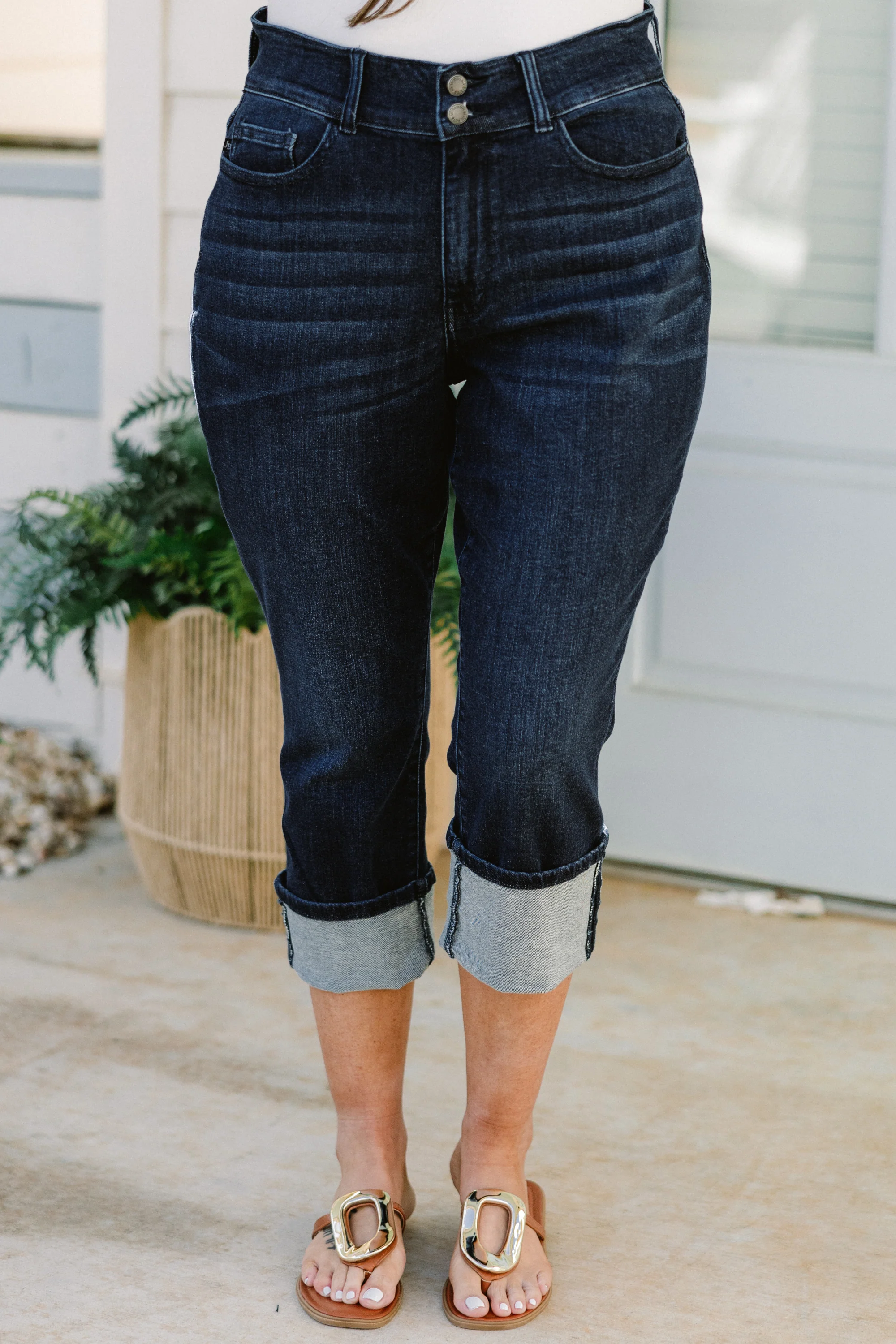 Judy Blue: Meet You There Capris, Blue - Giverhouse