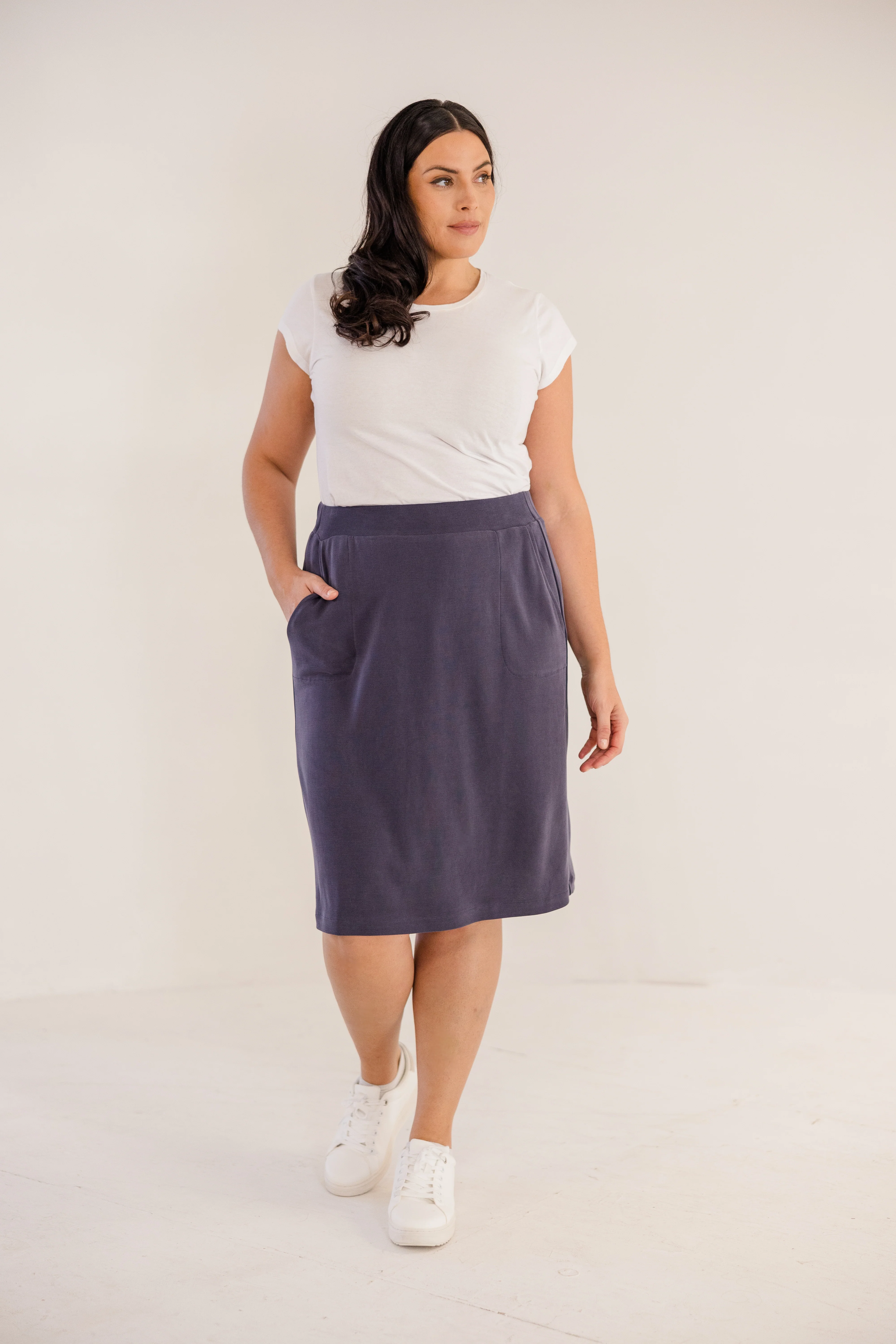 Leah A-Line Skirt, Ink Navy - Giverhouse