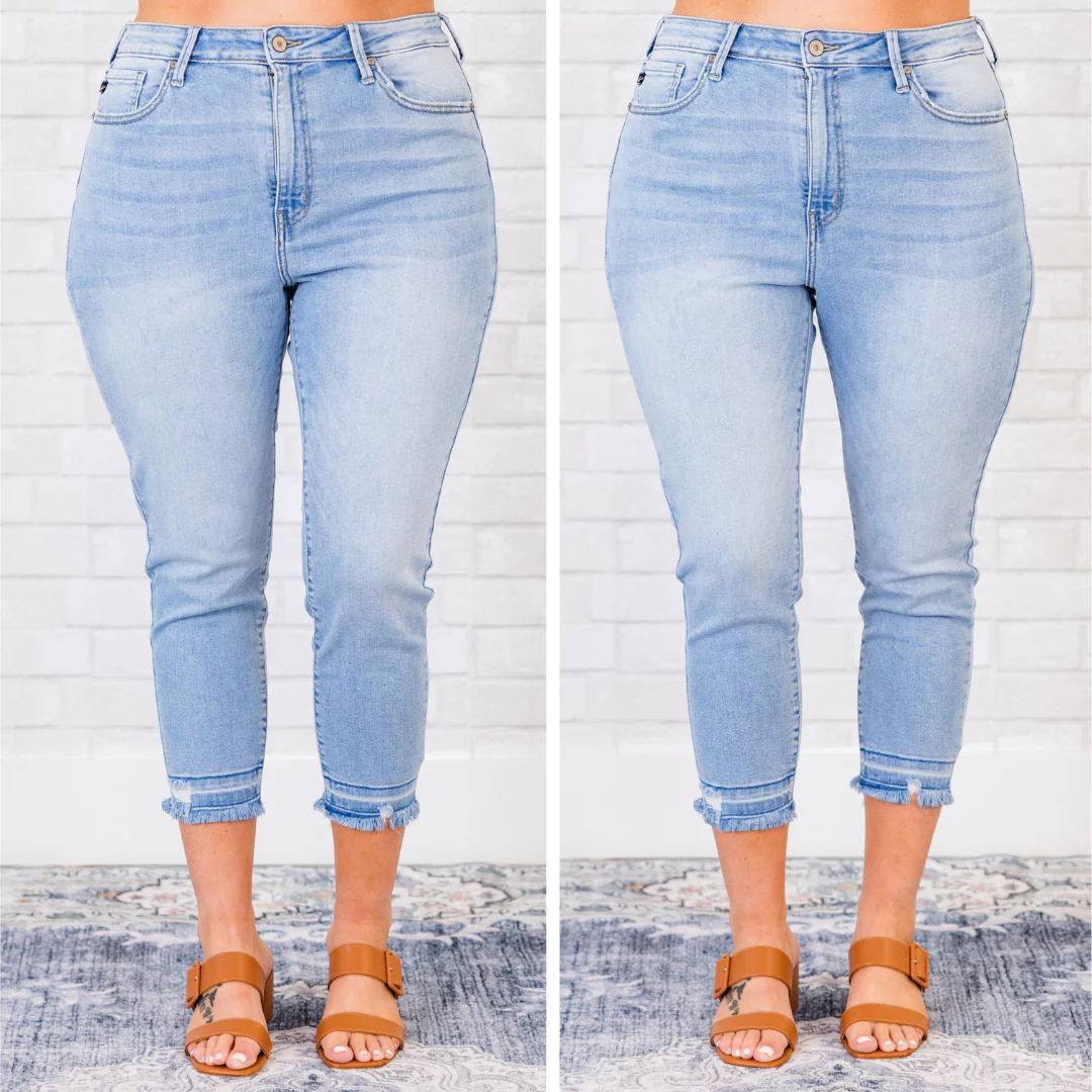 Perfect Weekend Capris, Light Wash - Giverhouse