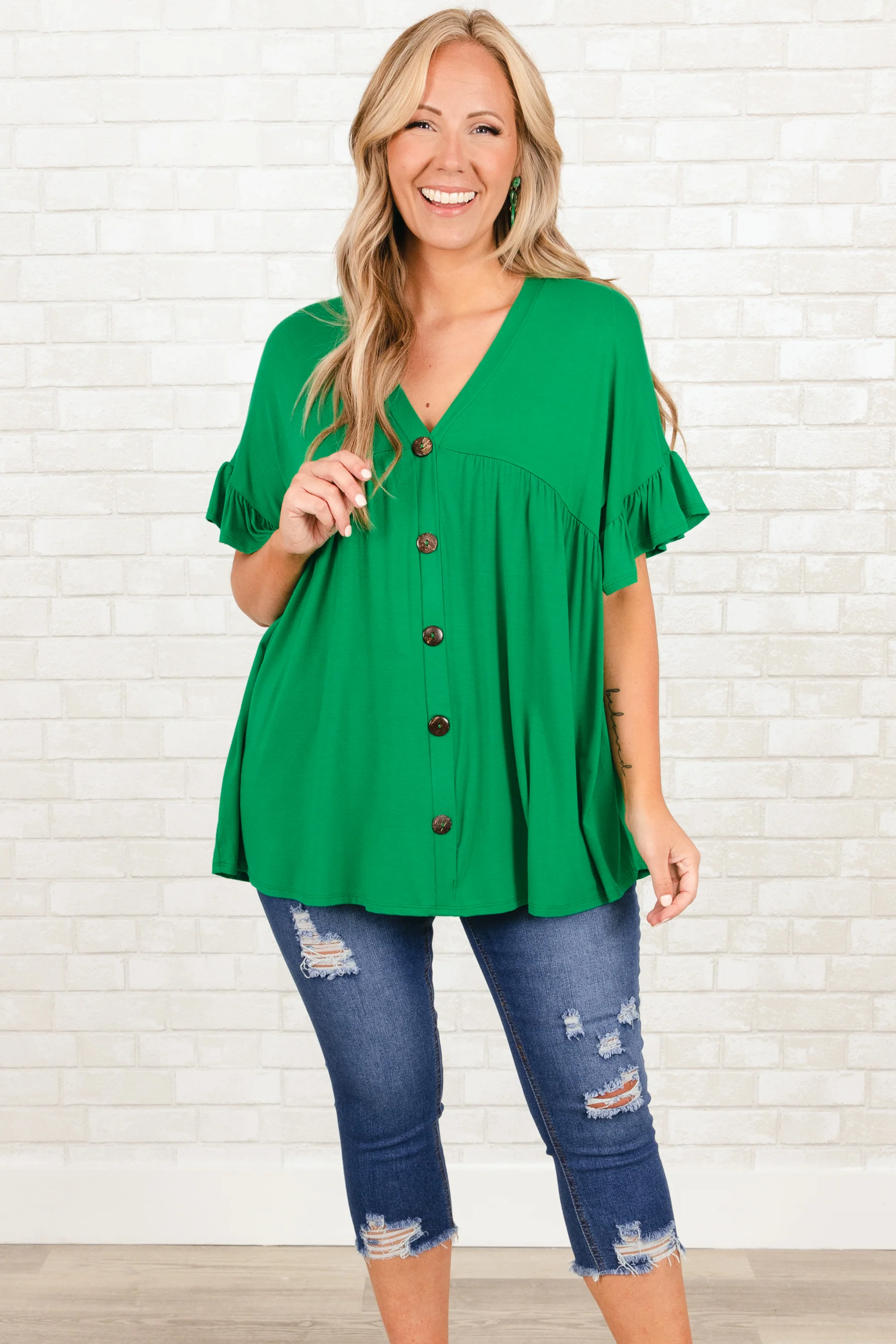 Not Losing Hope Capris, Medium Wash - Giverhouse