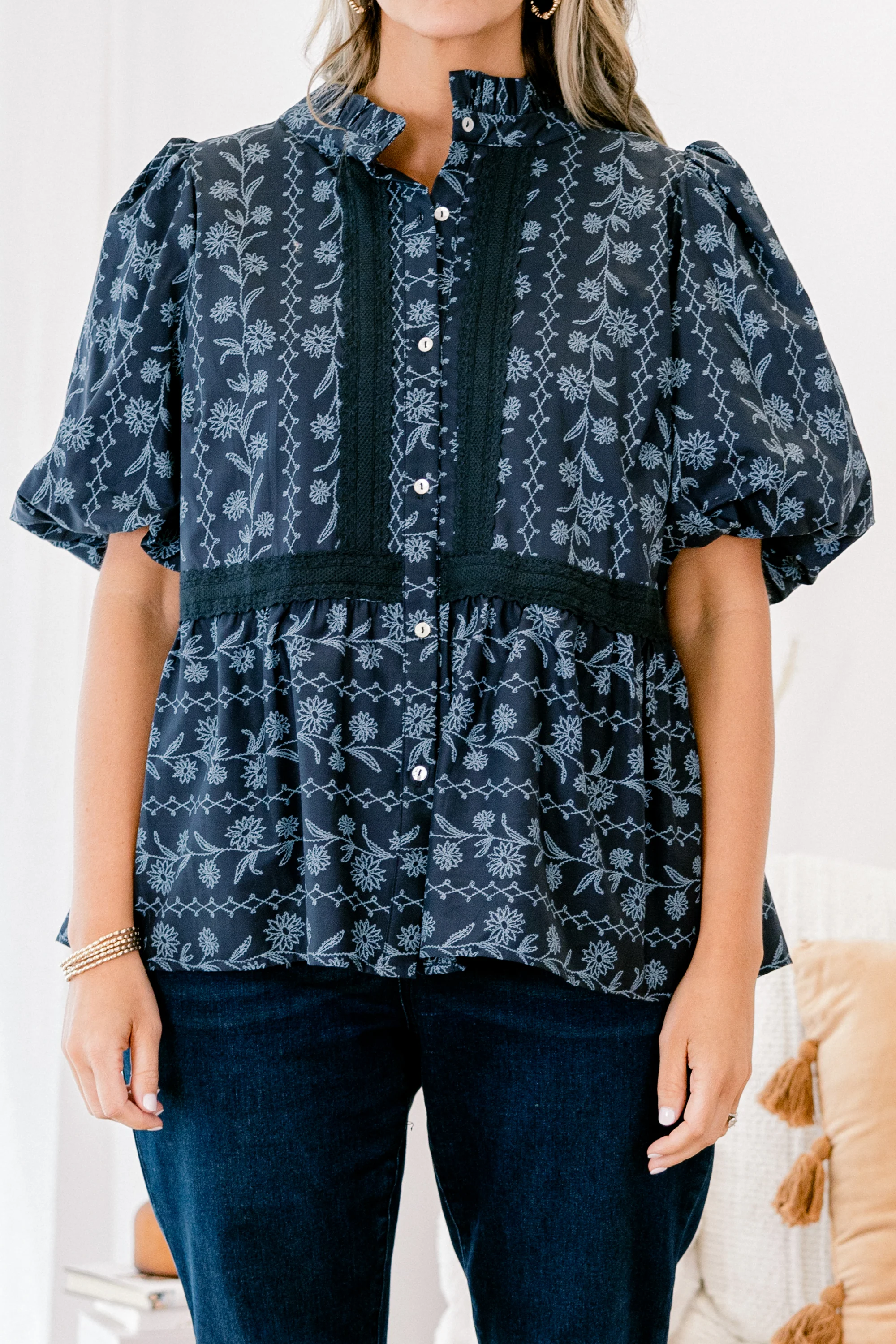 Delicate Love Top, Blue - Giverhouse