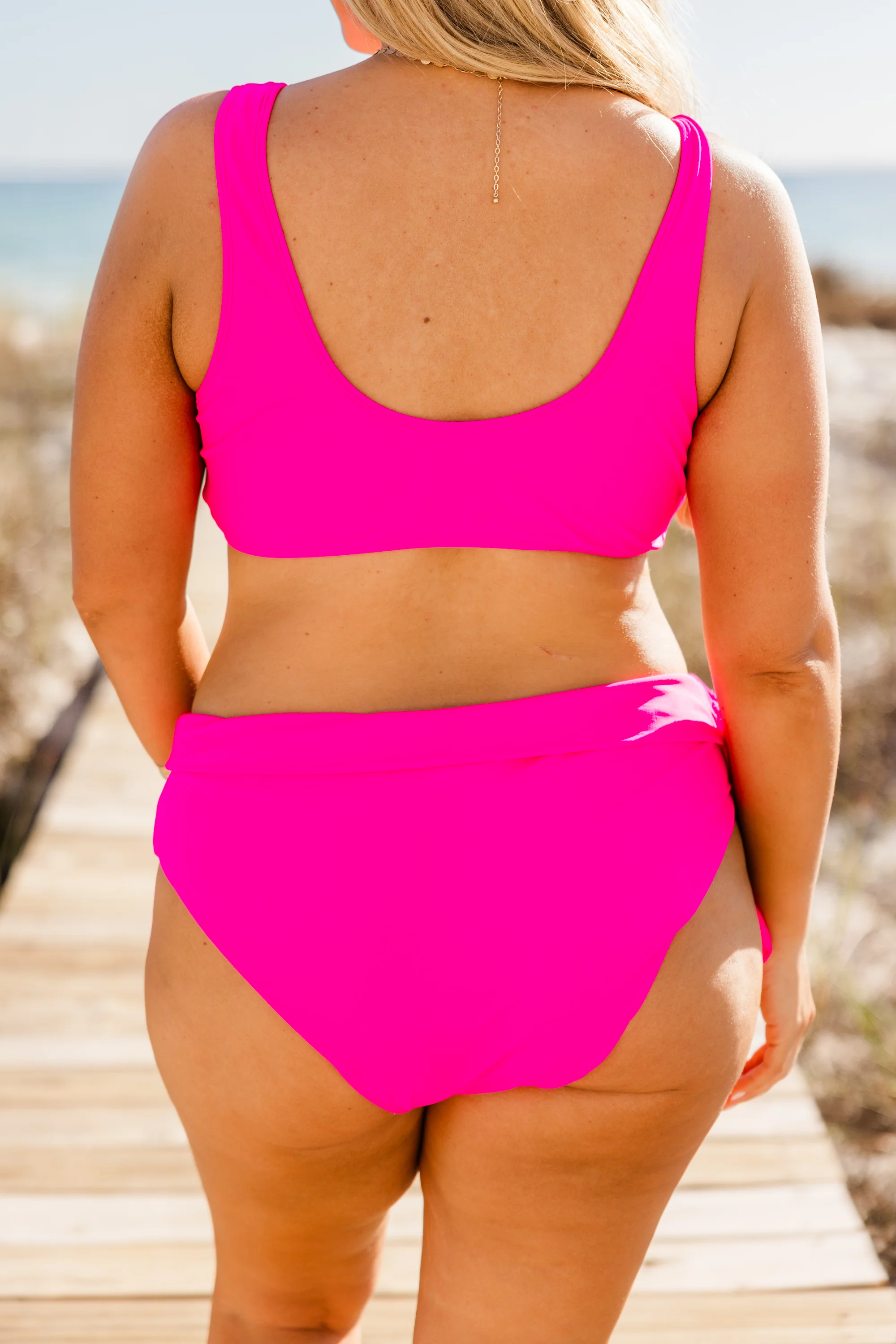 Paradise Ahead Swim Top, Fuchsia - Giverhouse