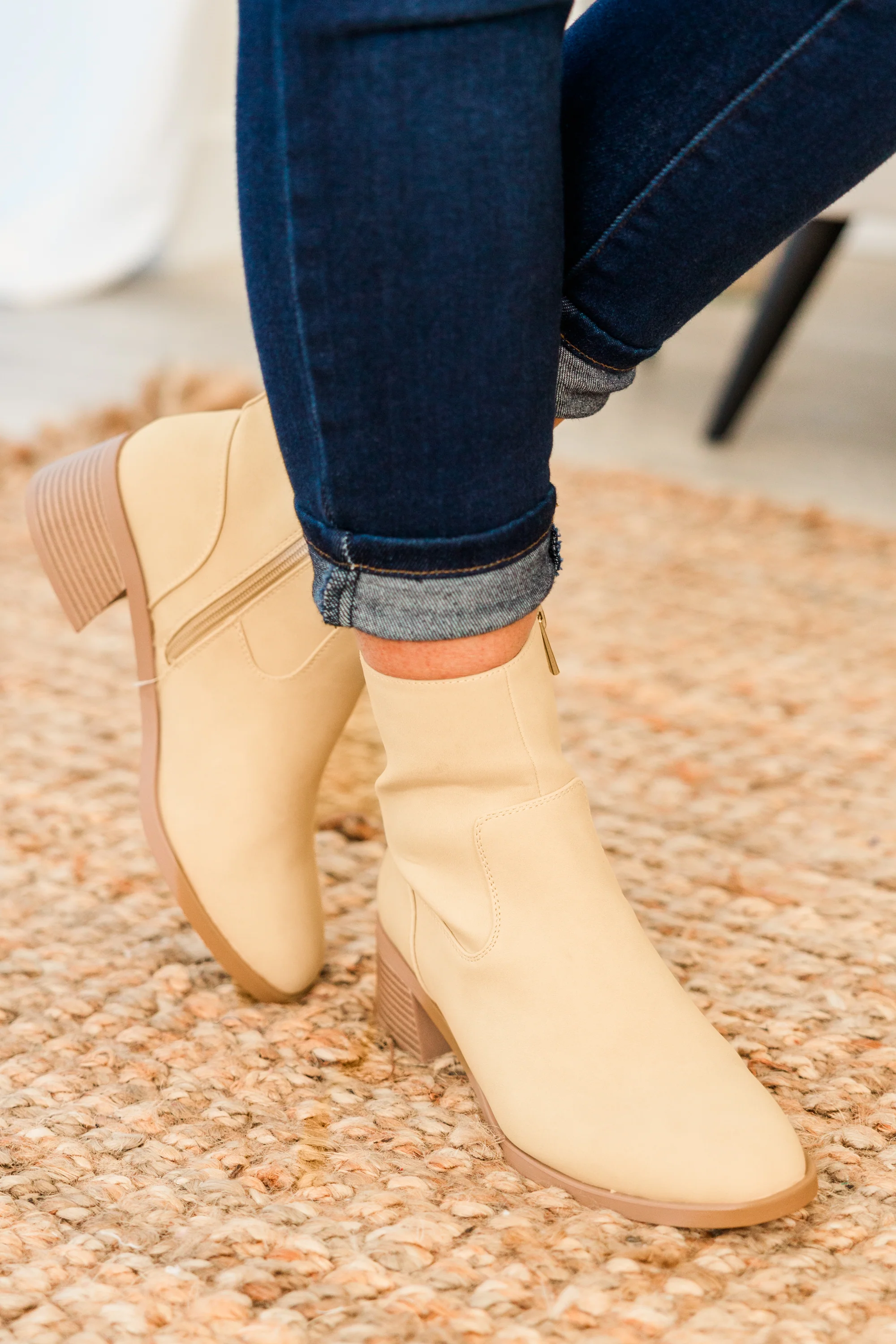 Sapphire Twilight Booties, Beige - Giverhouse