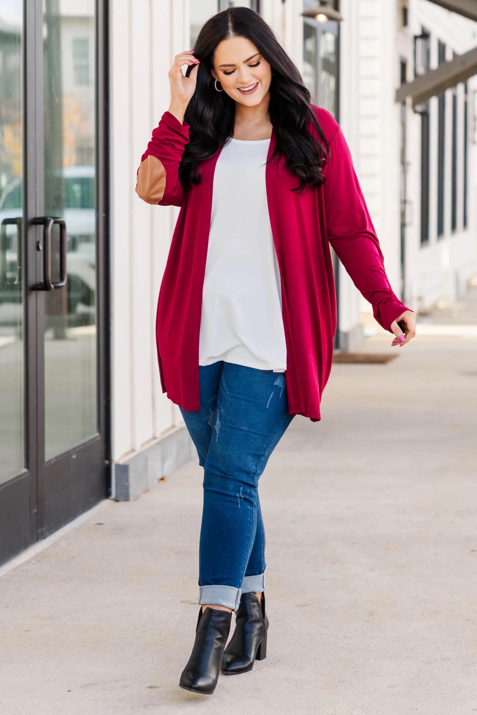 Bunny Wishes Cardigan, Burgundy - Giverhouse