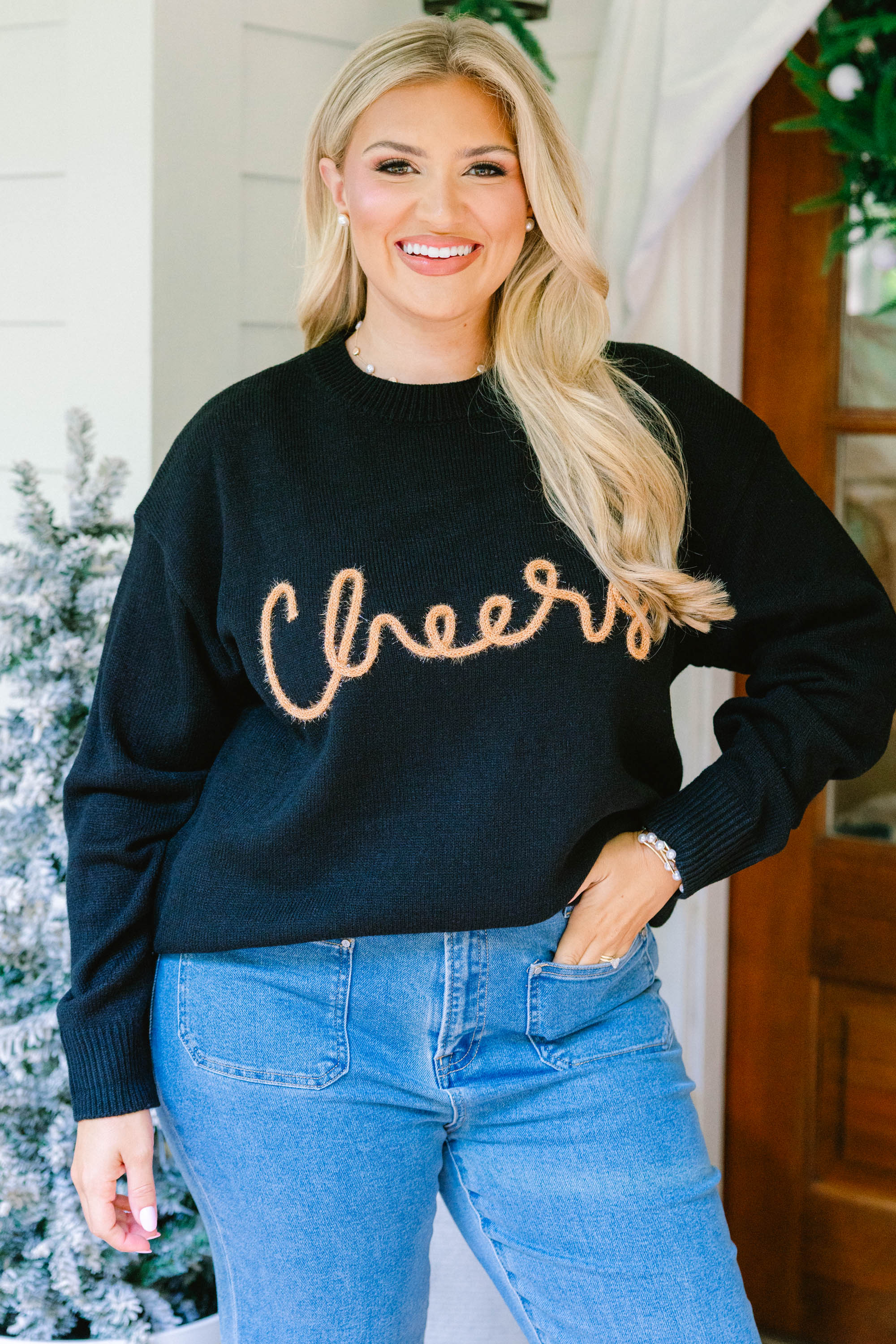 Cheers Just Because Top, Black - Giverhouse