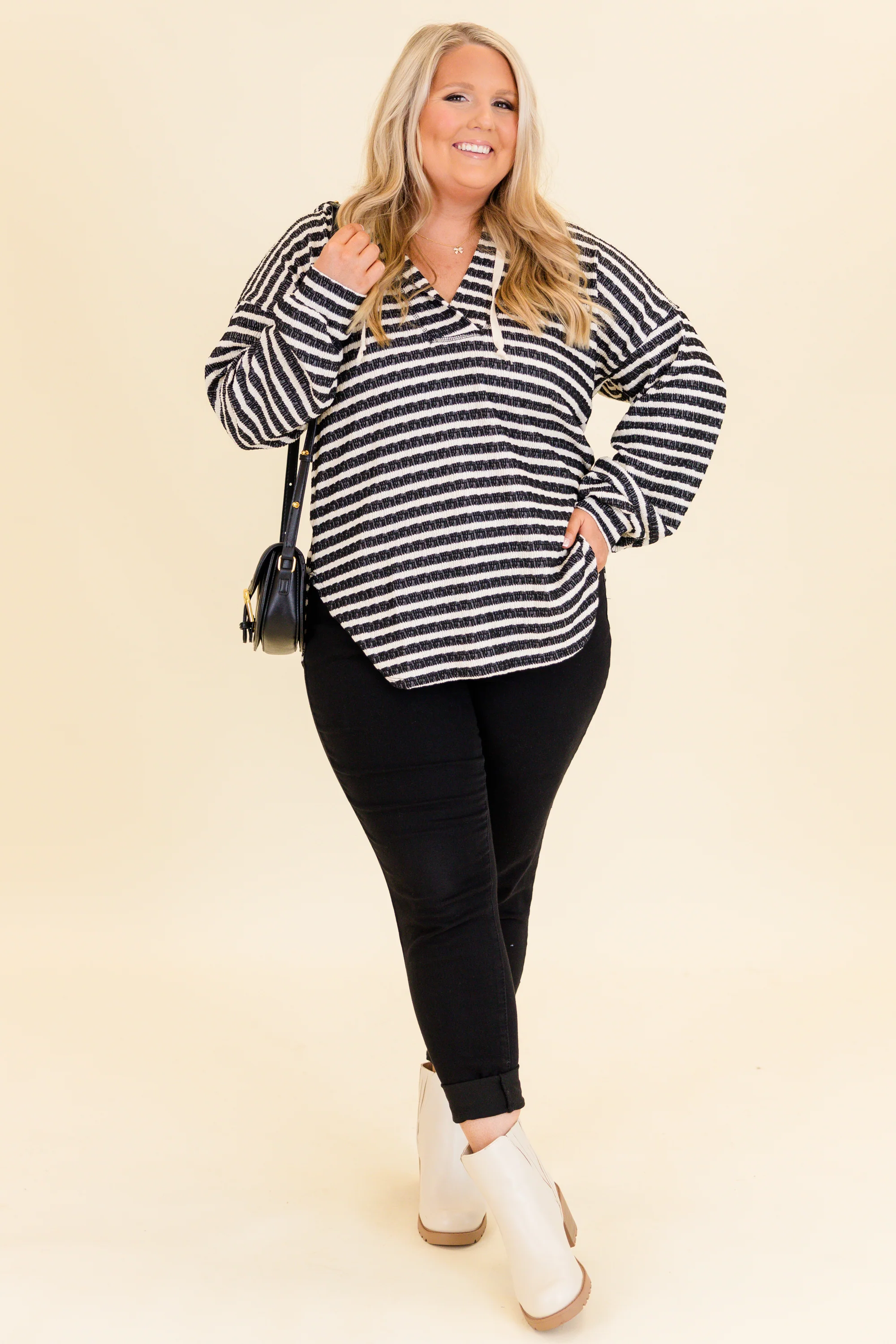 Ocean Spray Hoodie, Black-Cream - Giverhouse