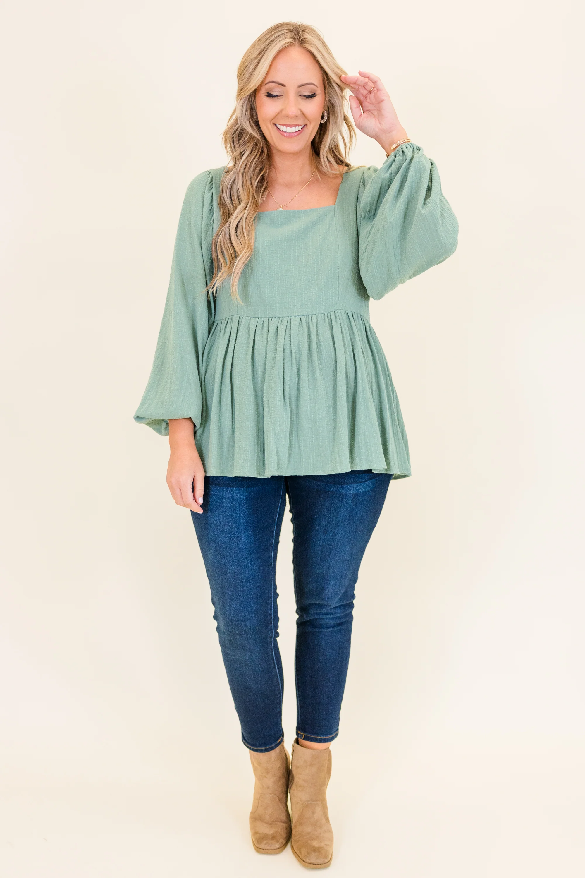 Lovin' On You Top, Seafoam - Giverhouse