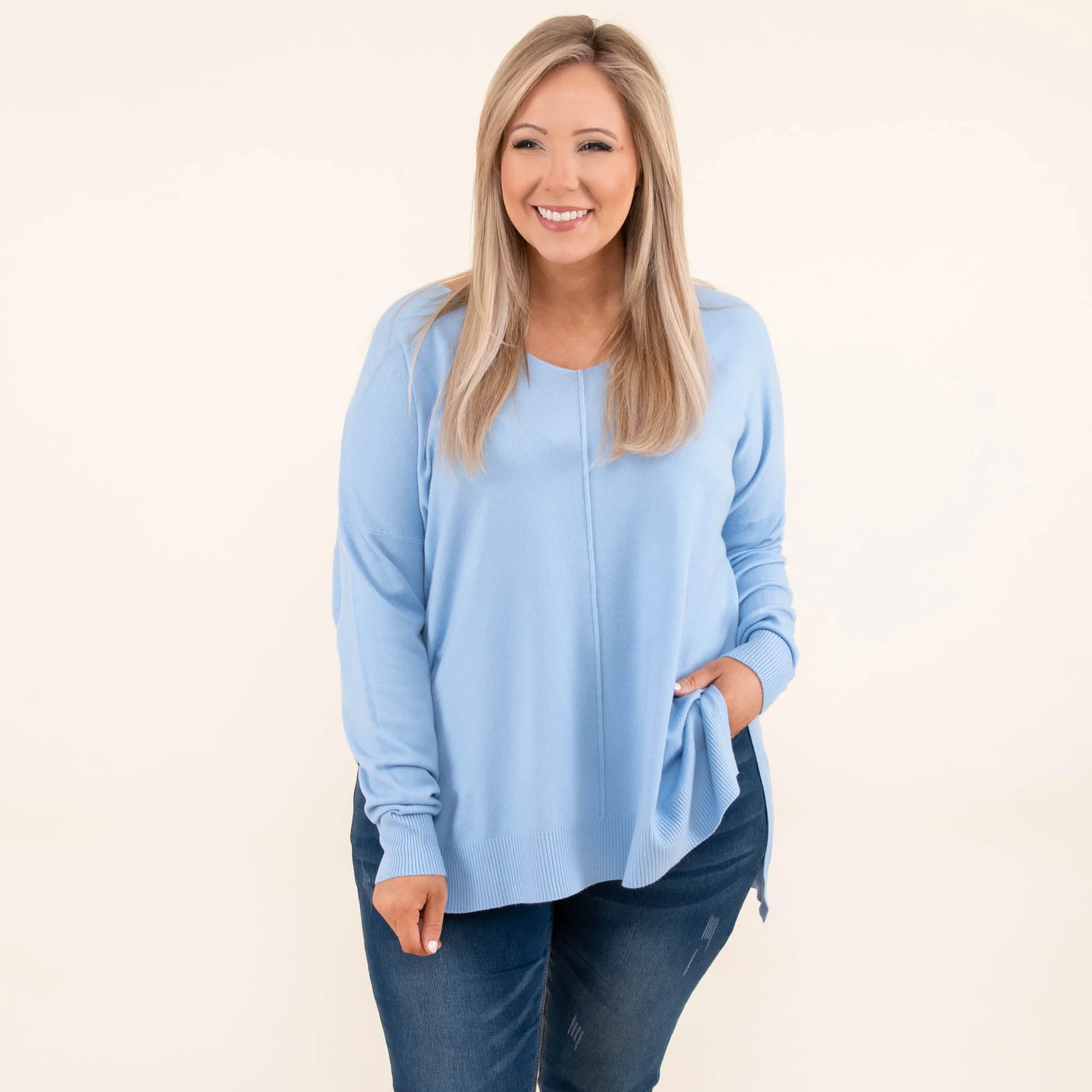 Miss Who I Was Sweater, Spring Blue - Giverhouse