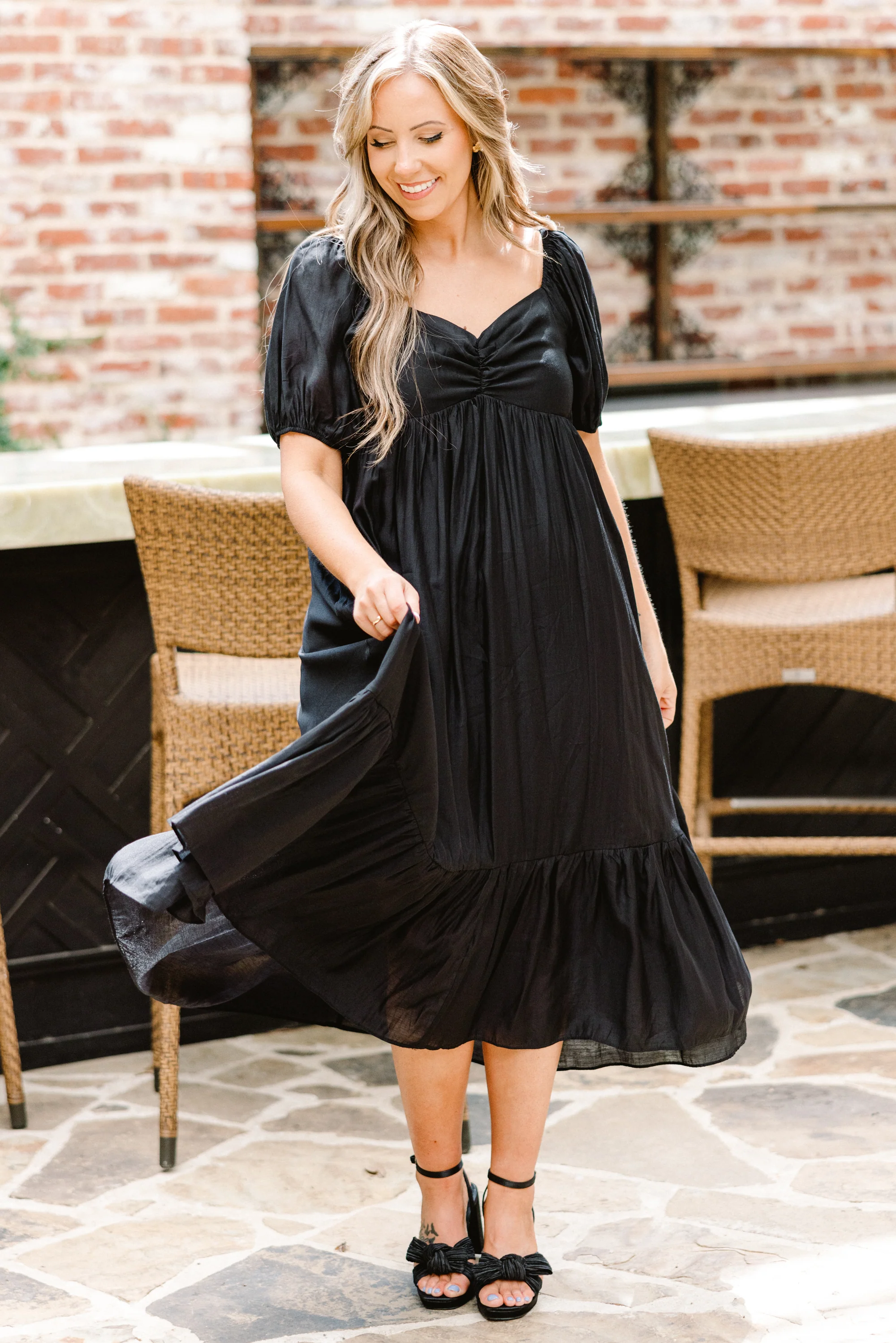 Working Your Charm Midi Dress, Black - Giverhouse