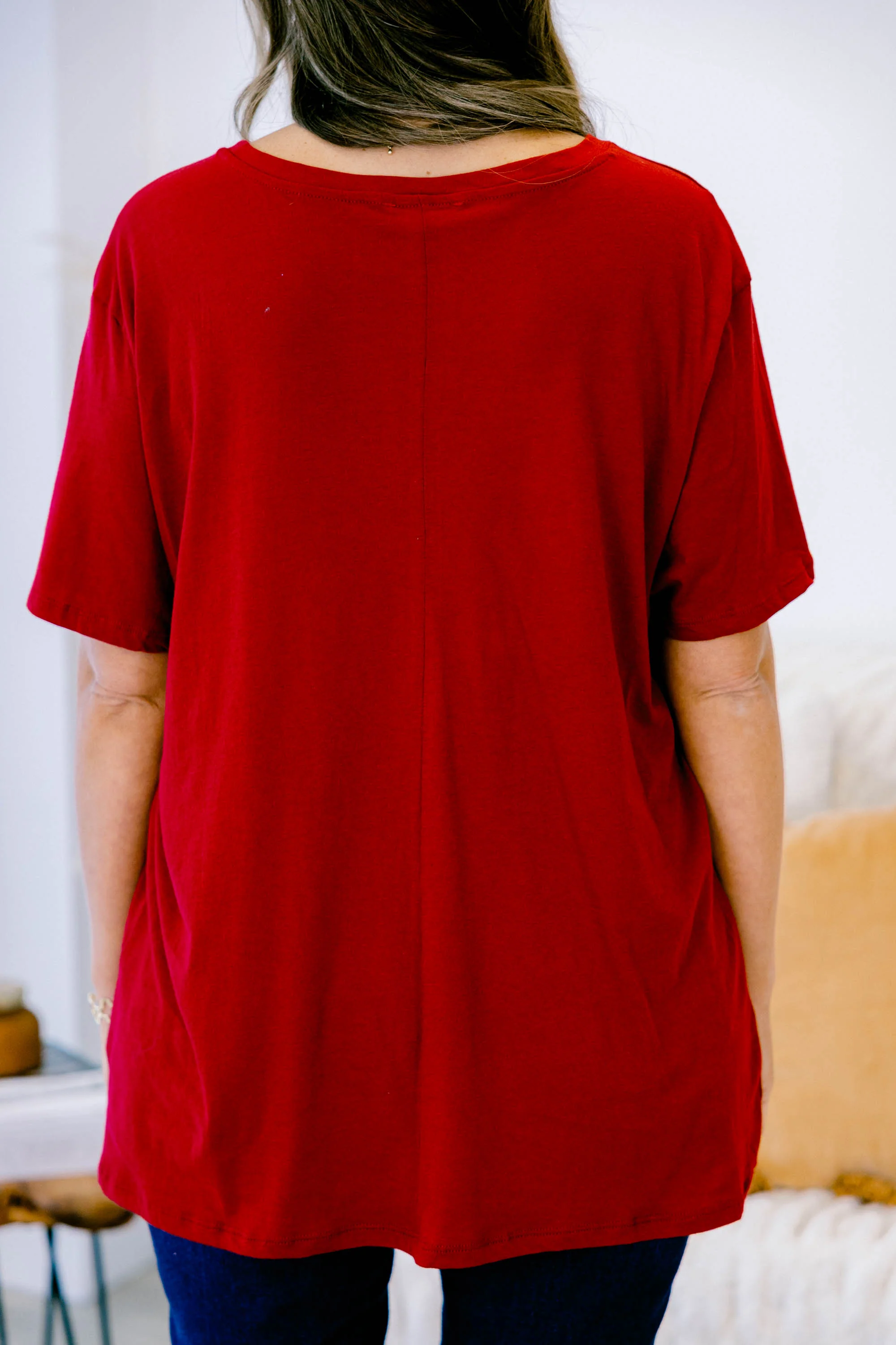 String Of Luck Tee, Burgundy - Giverhouse