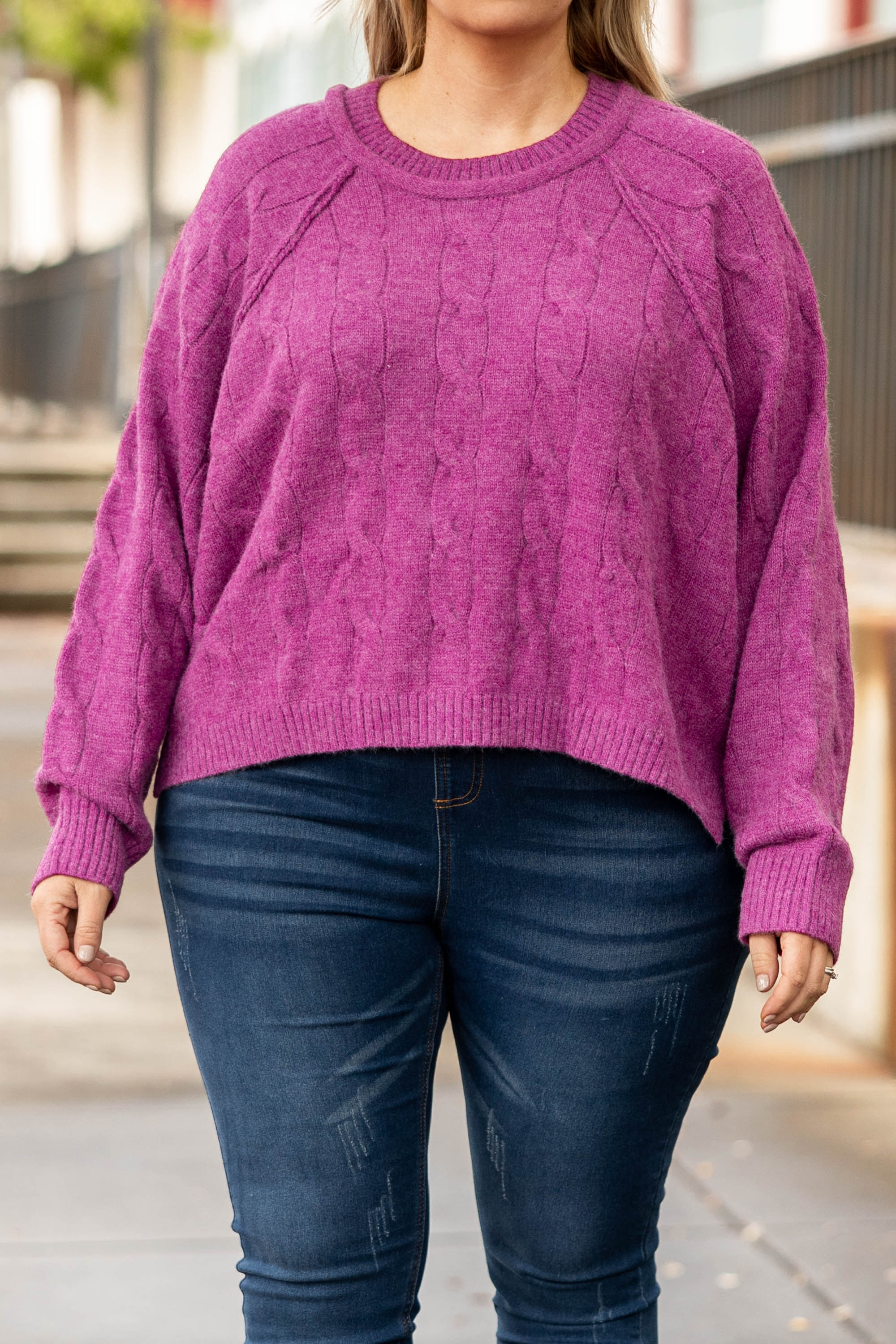 A Loving Heart Sweater, Magenta - Giverhouse