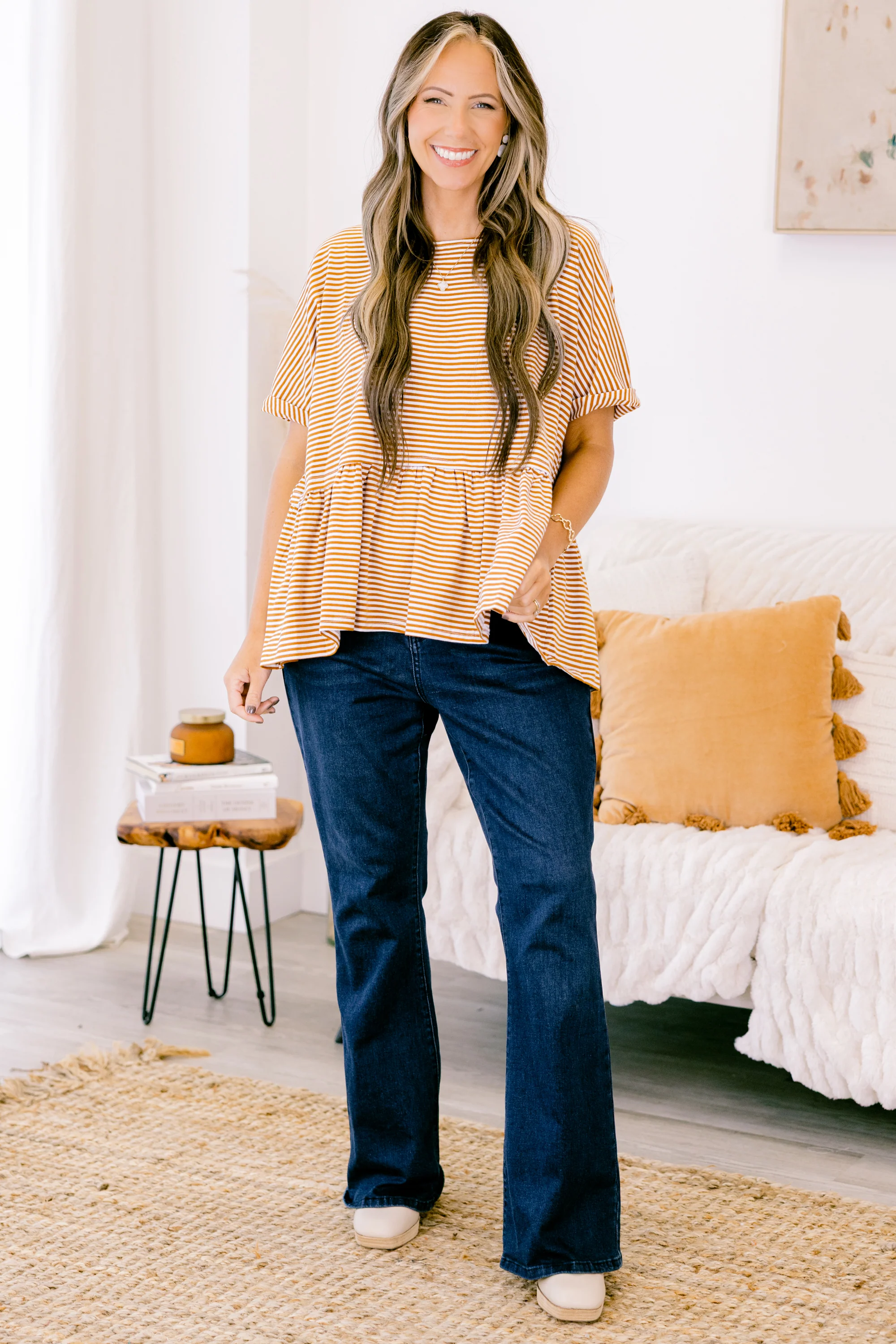 Wear And Tear Top, Taupe-Ivory - Giverhouse