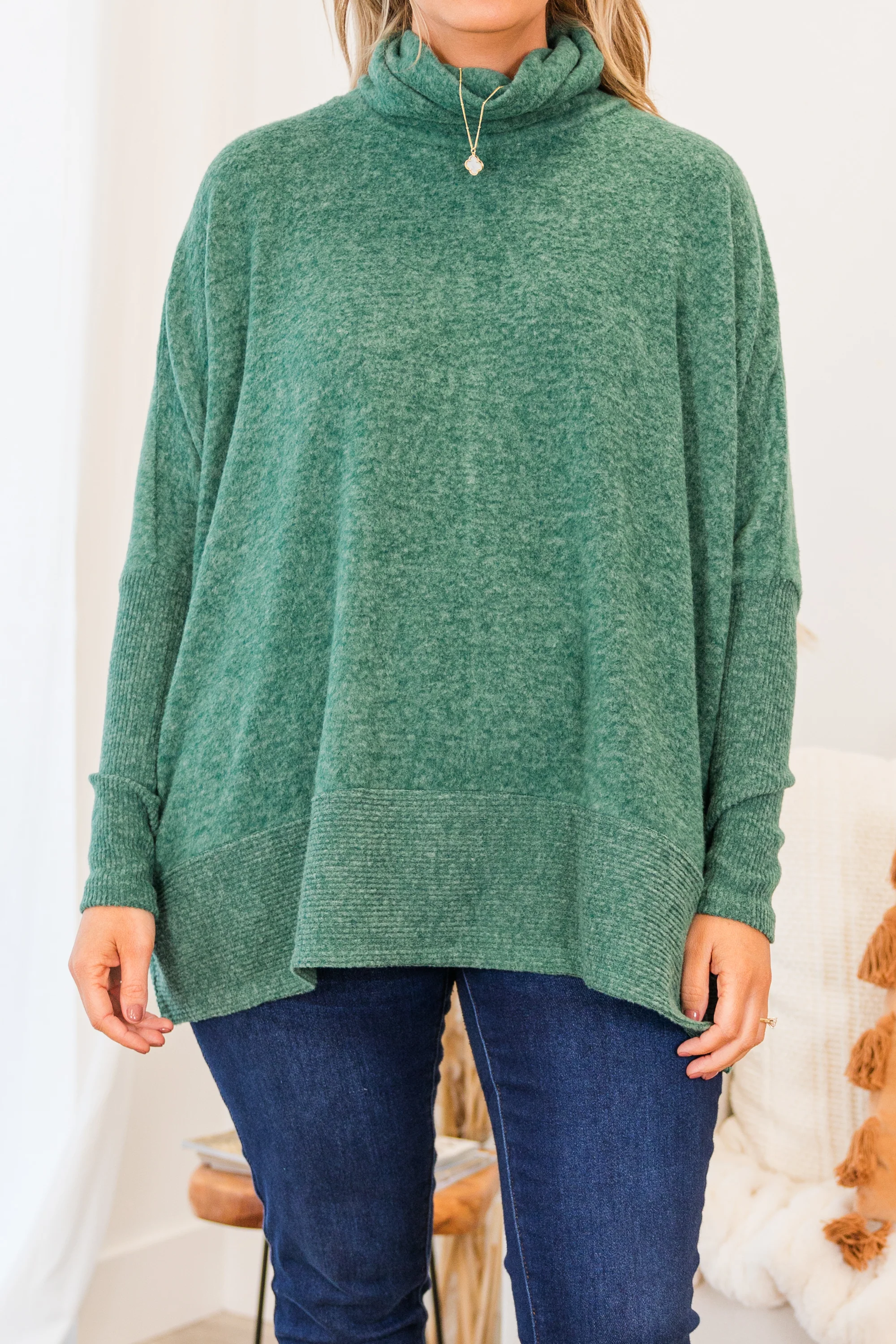 Mind Made Up On You Sweater, Dark Green - Giverhouse
