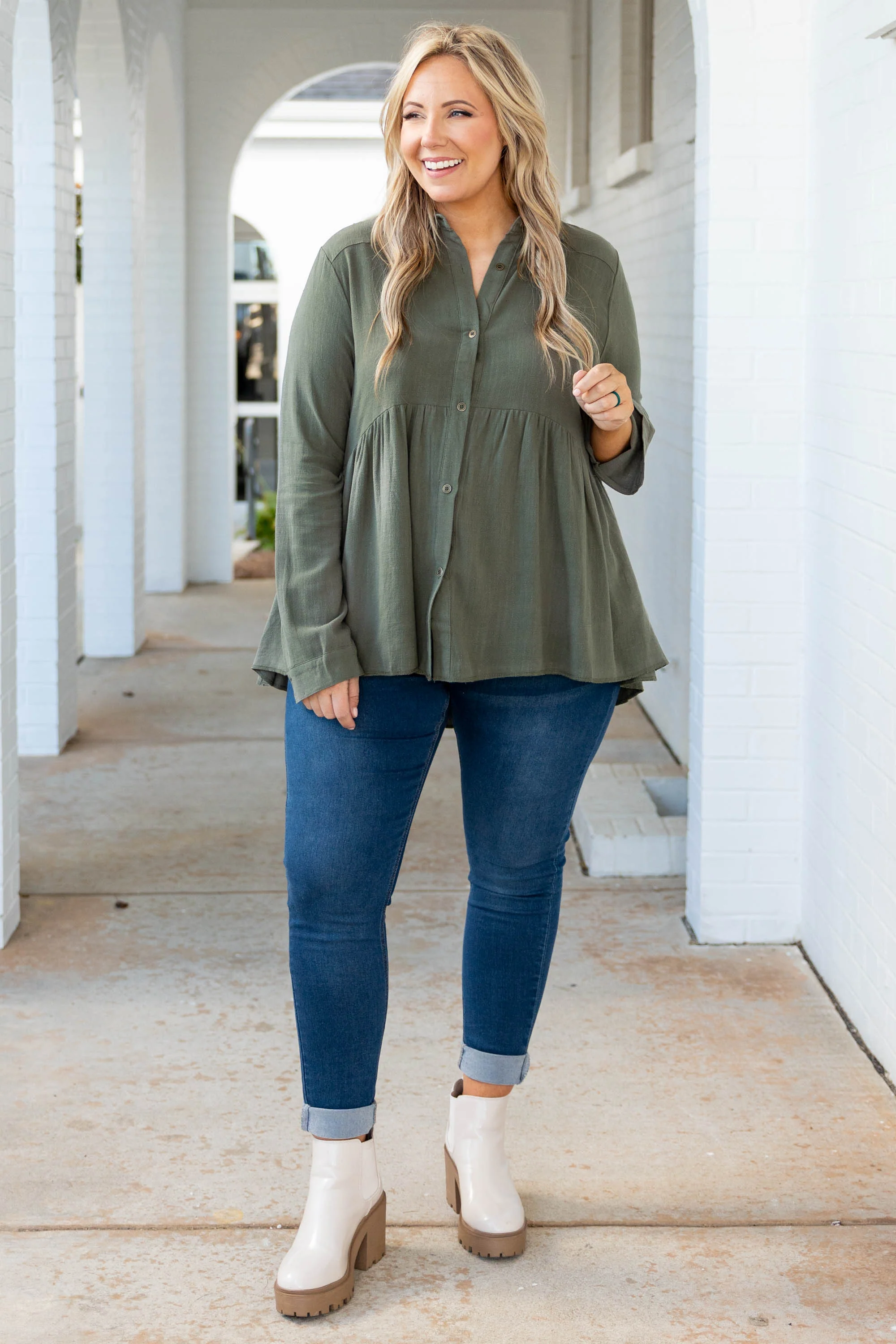 Call On Me Top, Army Green - Giverhouse