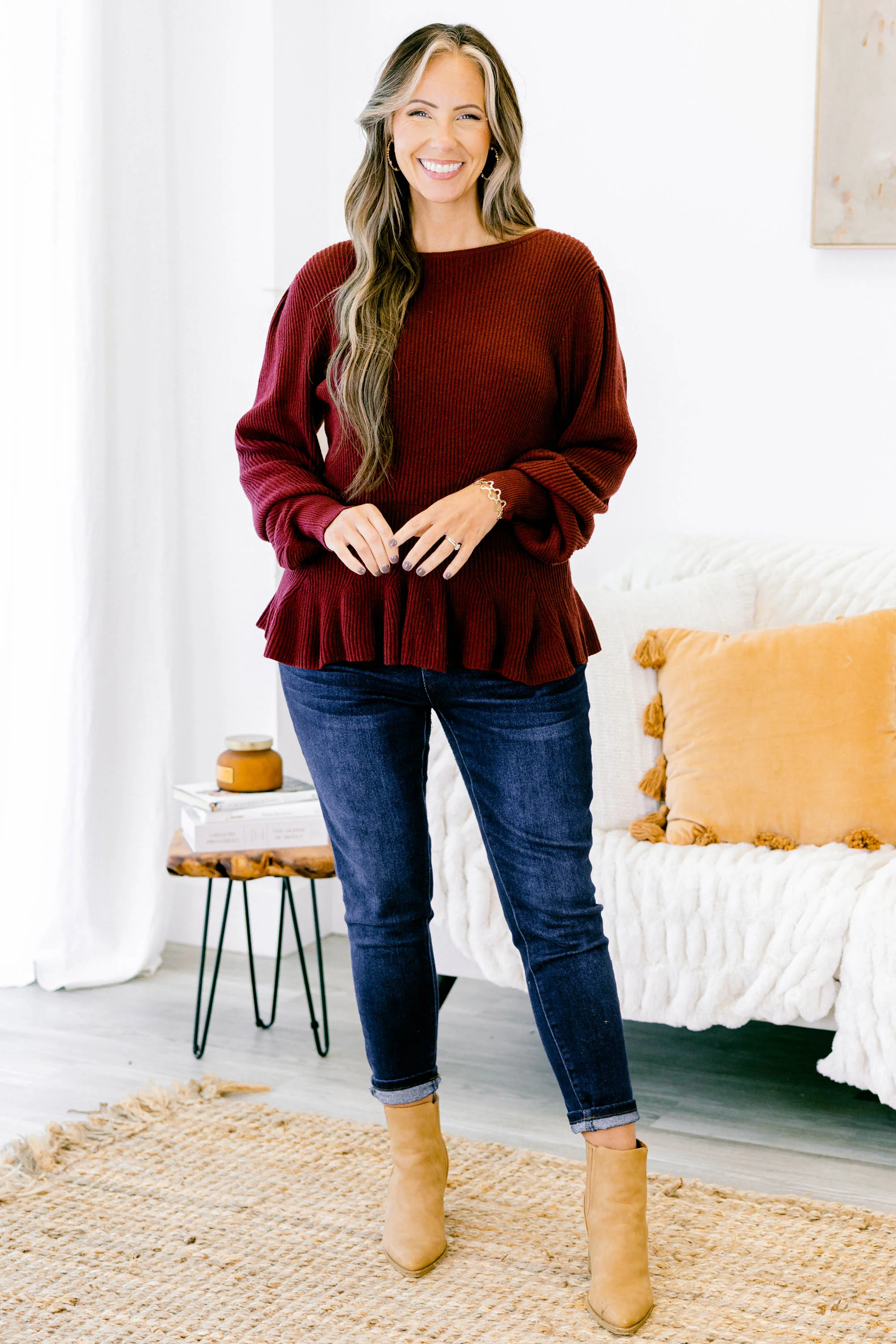 Final Notice Sweater, Burgundy - Giverhouse