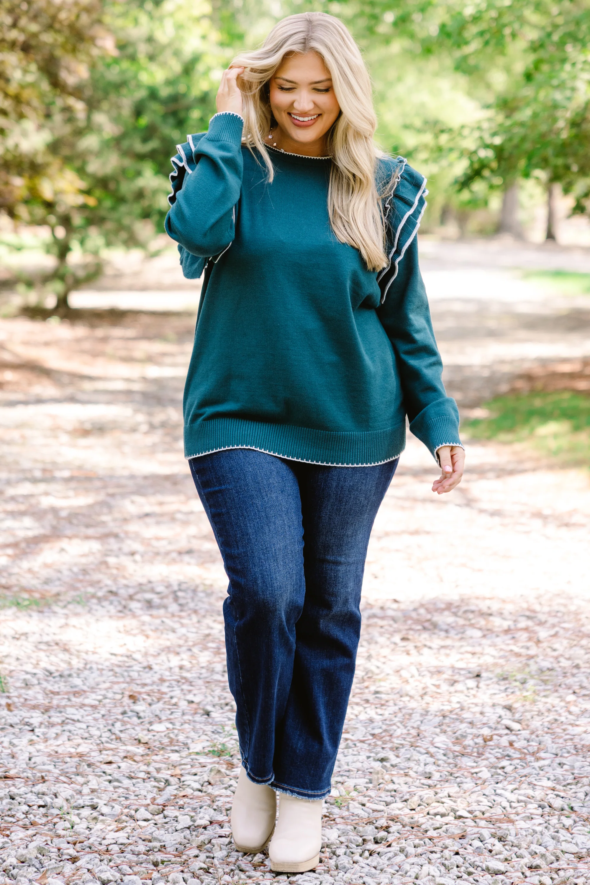 Always Timeless Sweater, Teal - Giverhouse