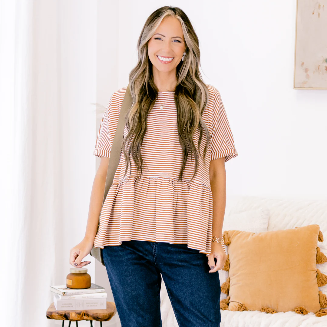 Wear And Tear Top, Taupe-Ivory - Giverhouse