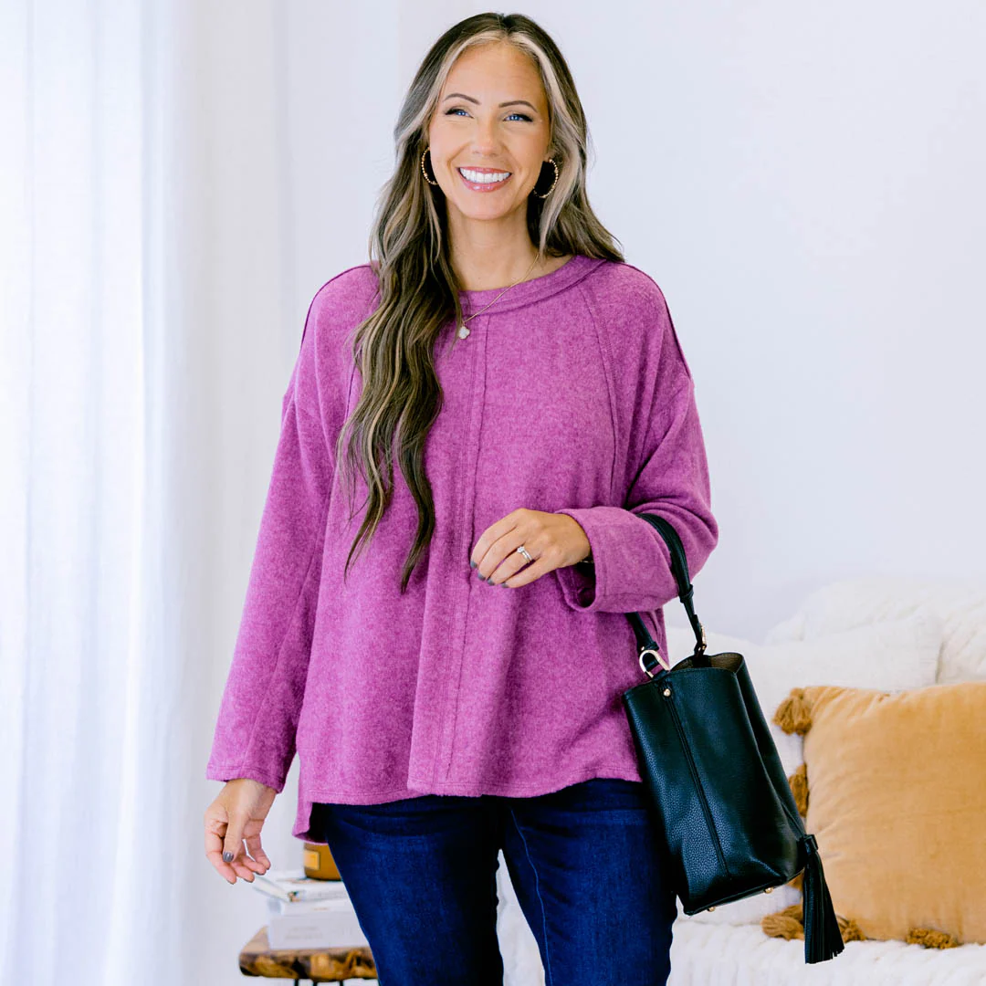 Perfect Weekend Top, Light Plum - Giverhouse