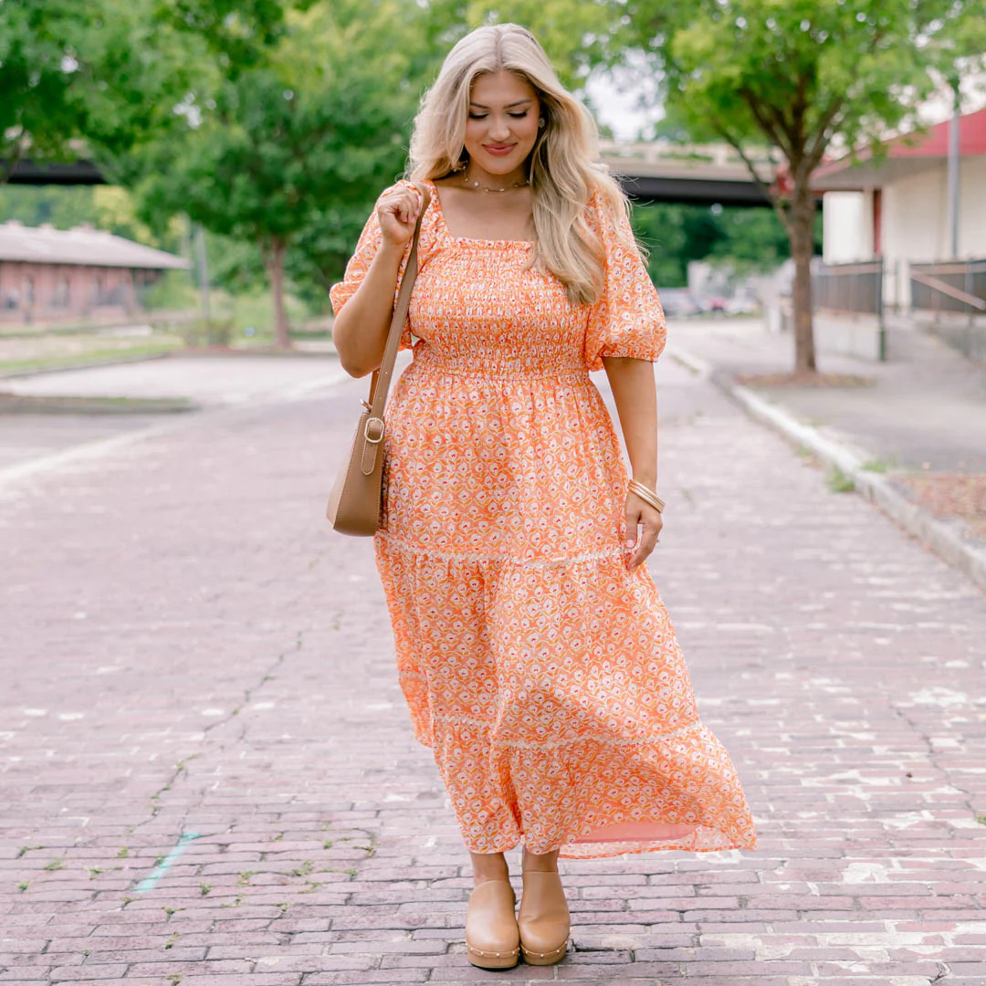 Out Of Touch Dress, Orange - Giverhouse