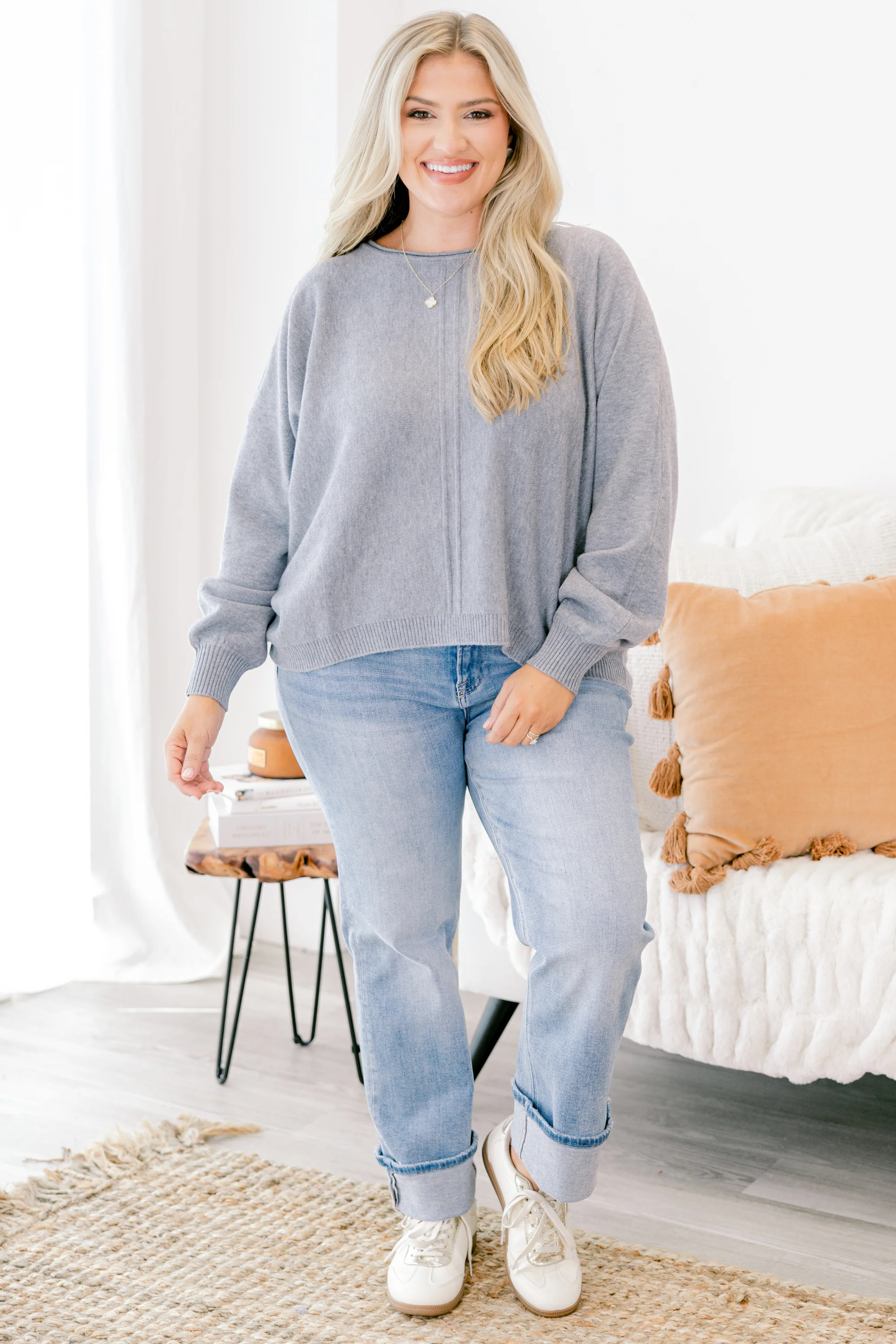 Anywhere We Go Sweater, Heather Gray - Giverhouse