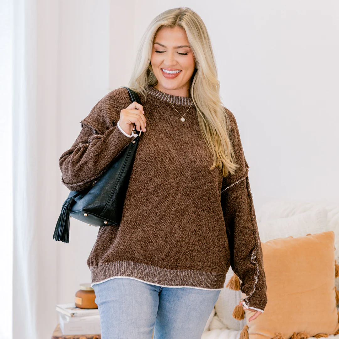 Life's a Dream Sweater, Brown - Giverhouse