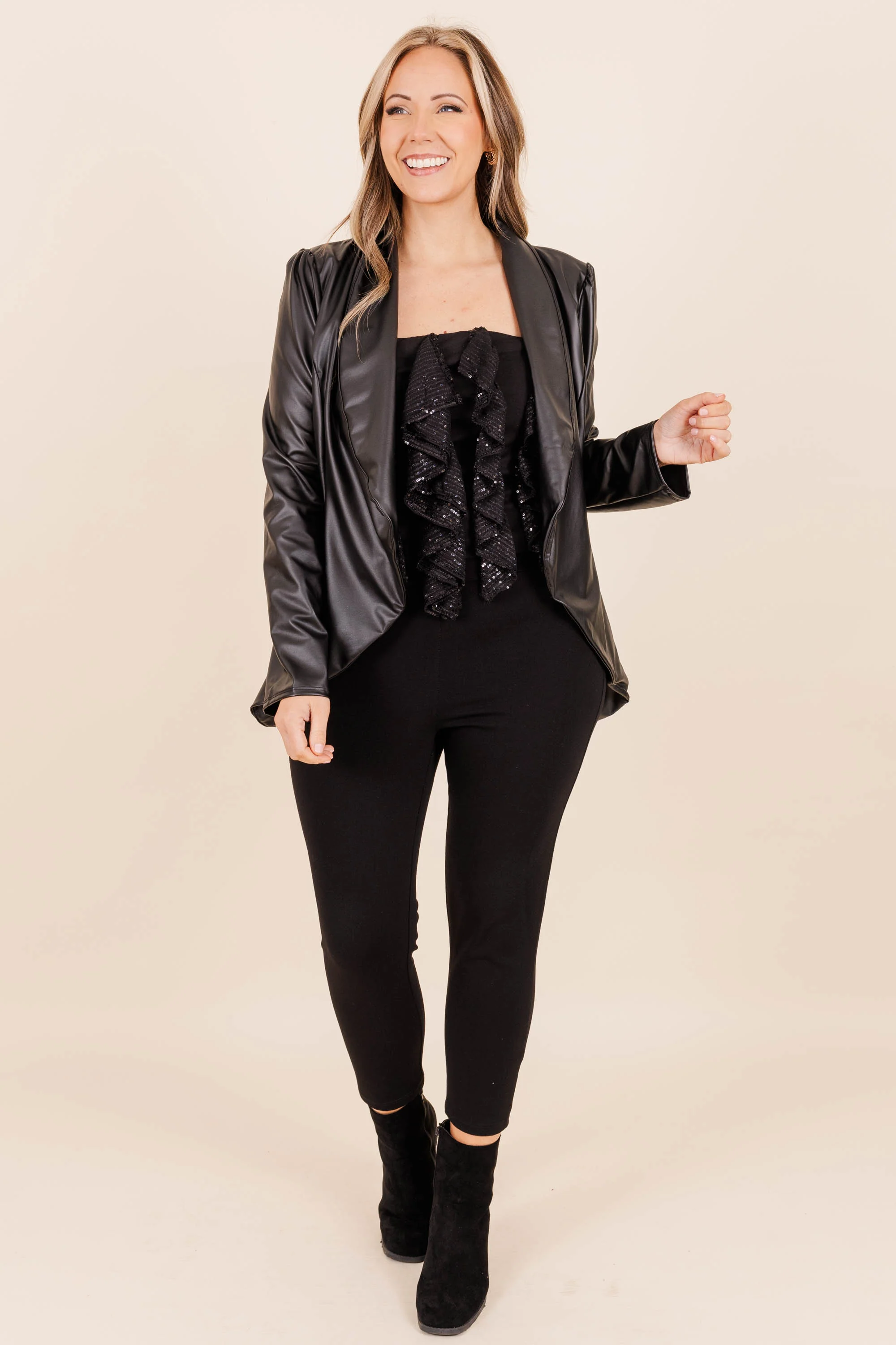 Glittering Glamour Crop Top, Black - Giverhouse