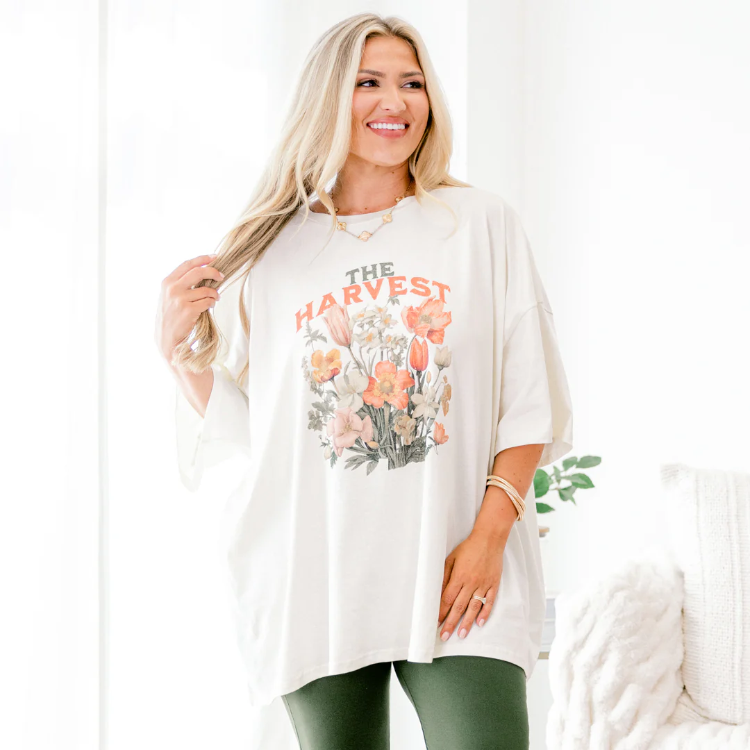 Harvest Season Boyfriend Tee, Ivory - Giverhouse