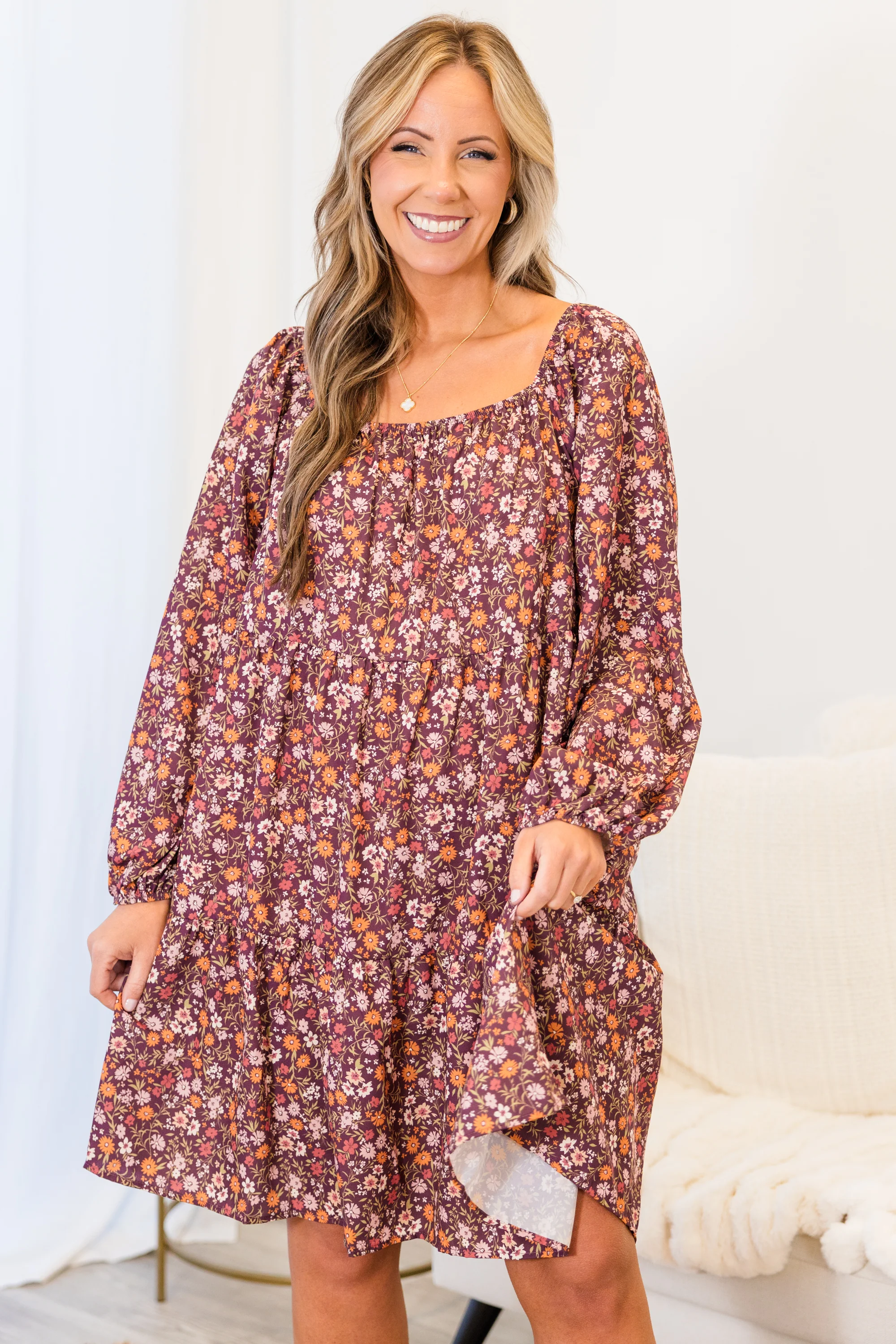 It's My Call Dress, Maroon - Giverhouse