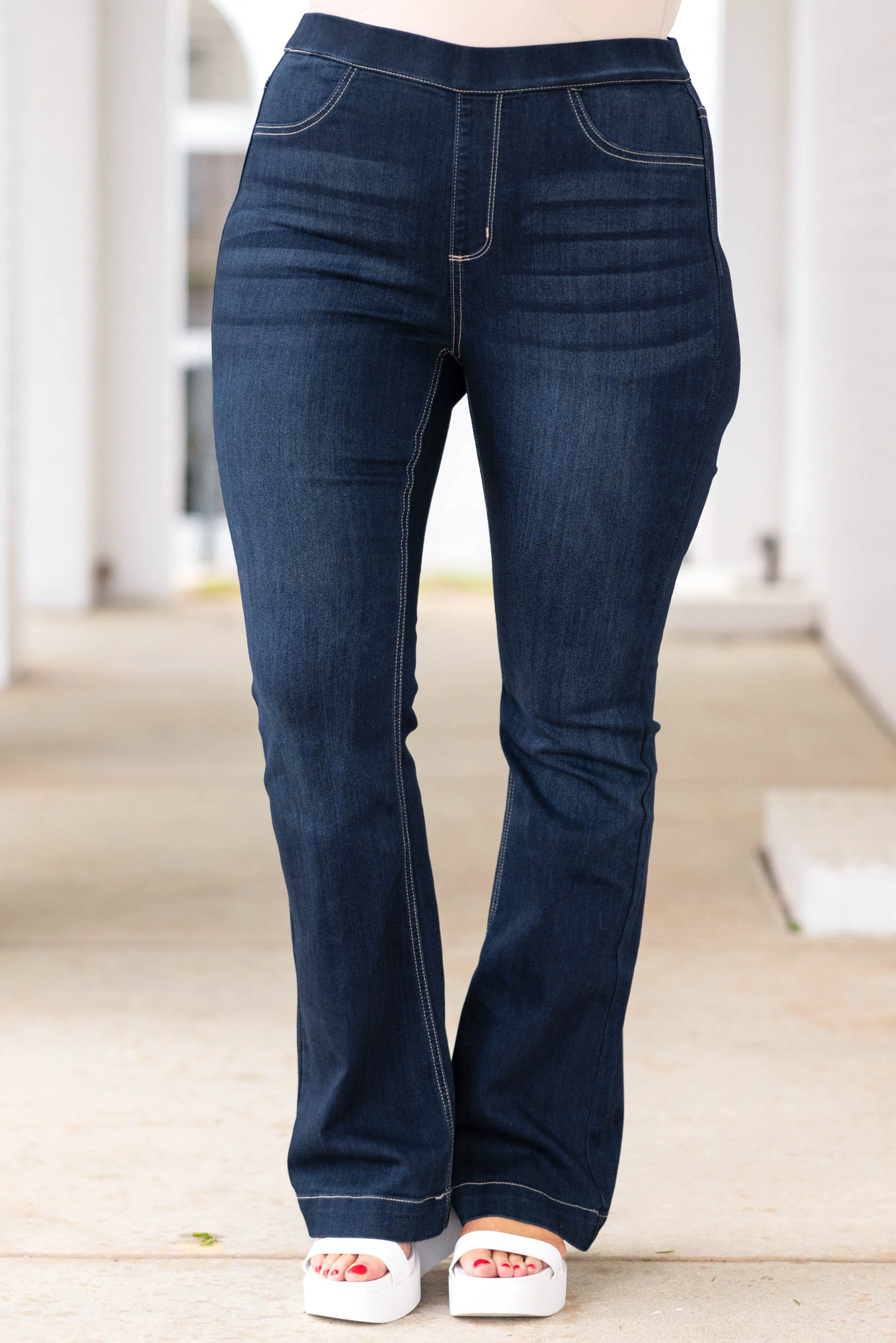 Keep Me Busy Jeggings, Dark Wash - Giverhouse