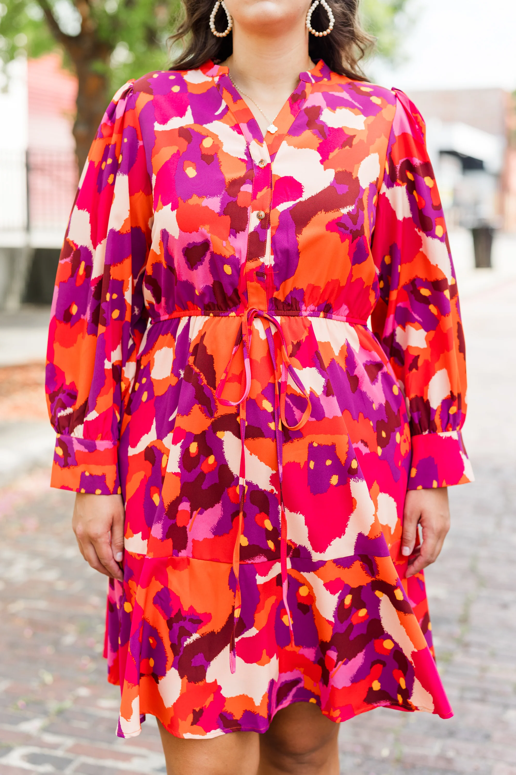 Touch Of Autumn Dress, Pink - Giverhouse