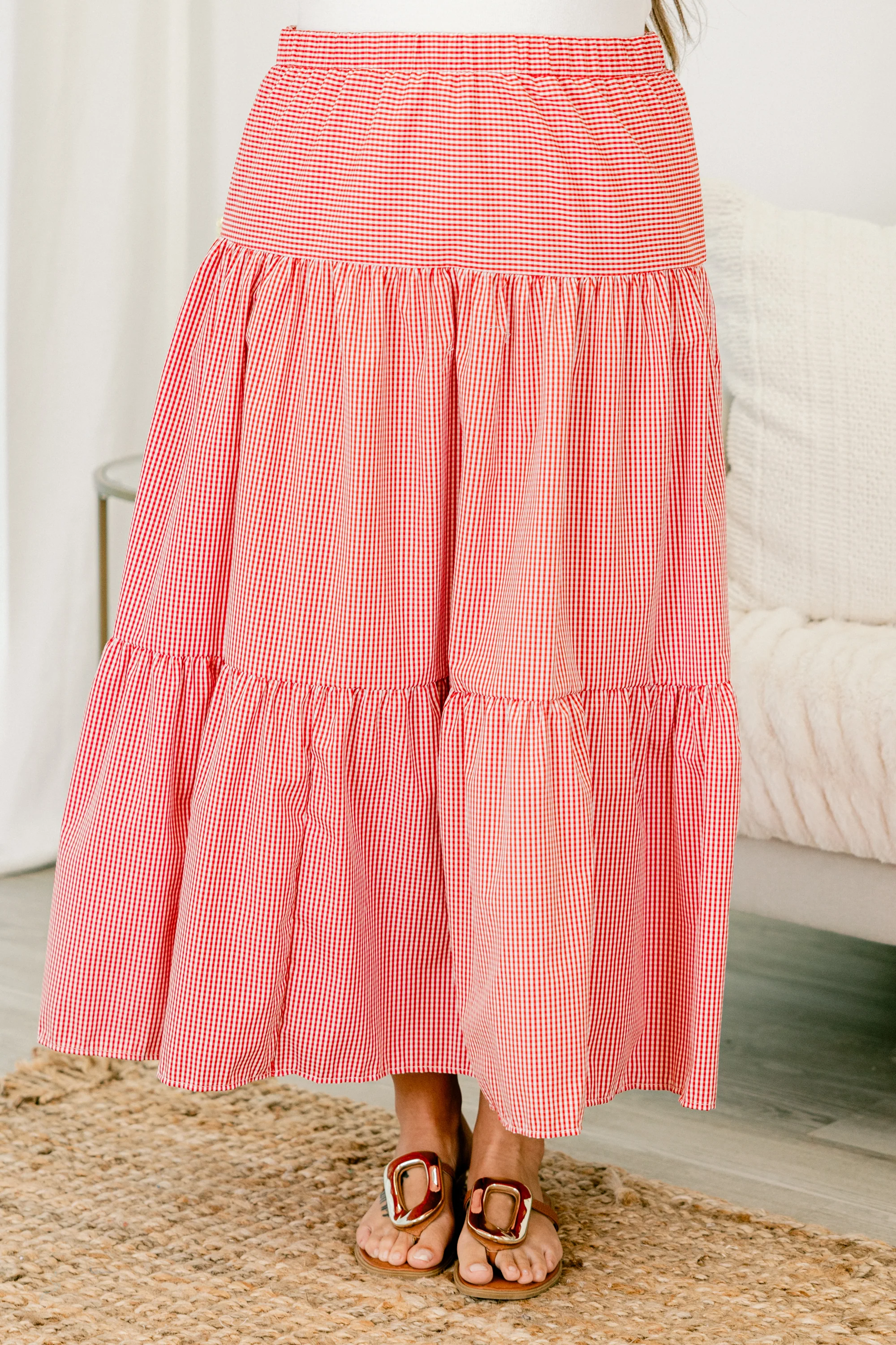 Said In Stride Skirt, Red - Giverhouse