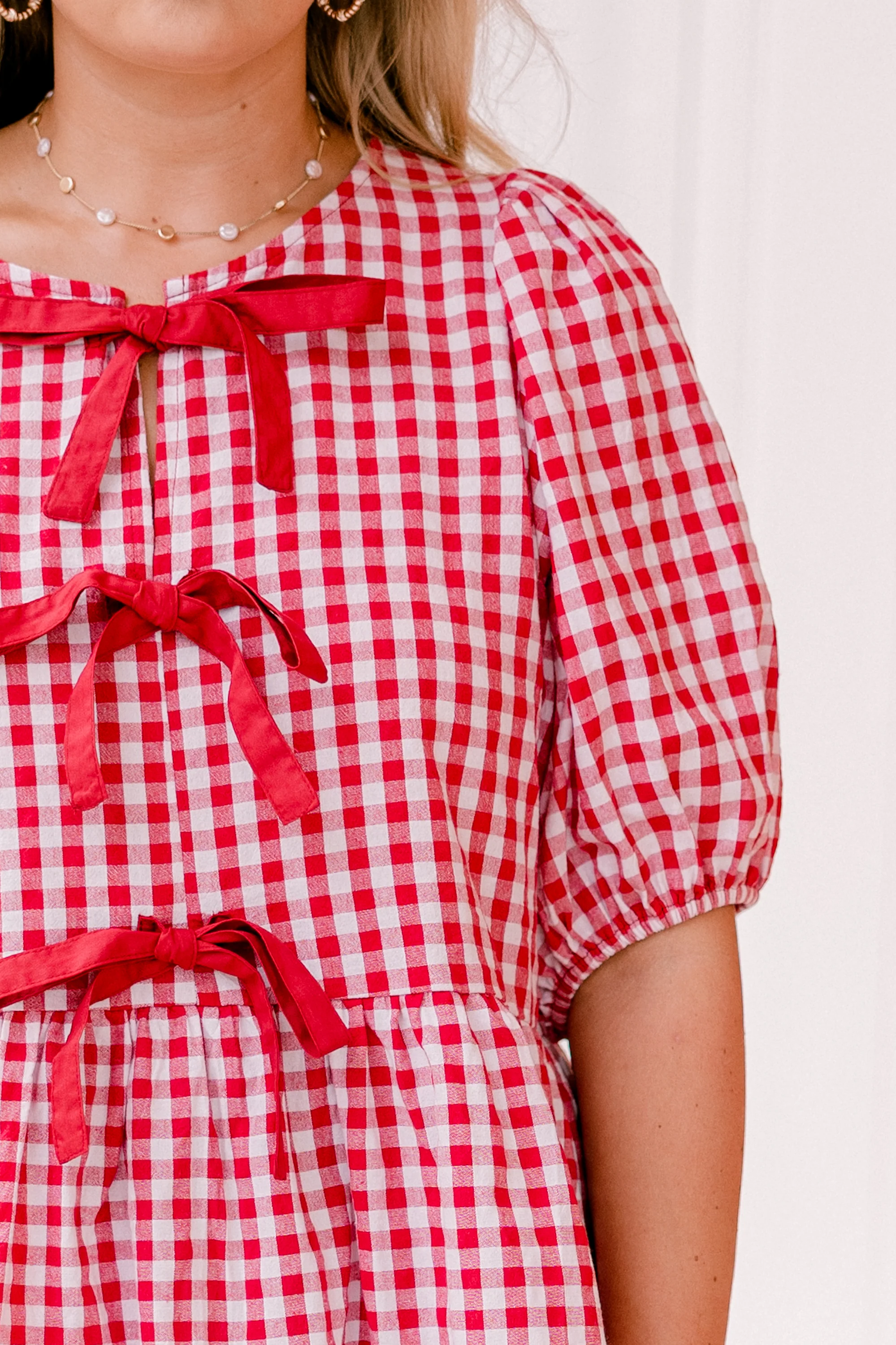 Take It Easy Now Top, Red Gingham - Giverhouse